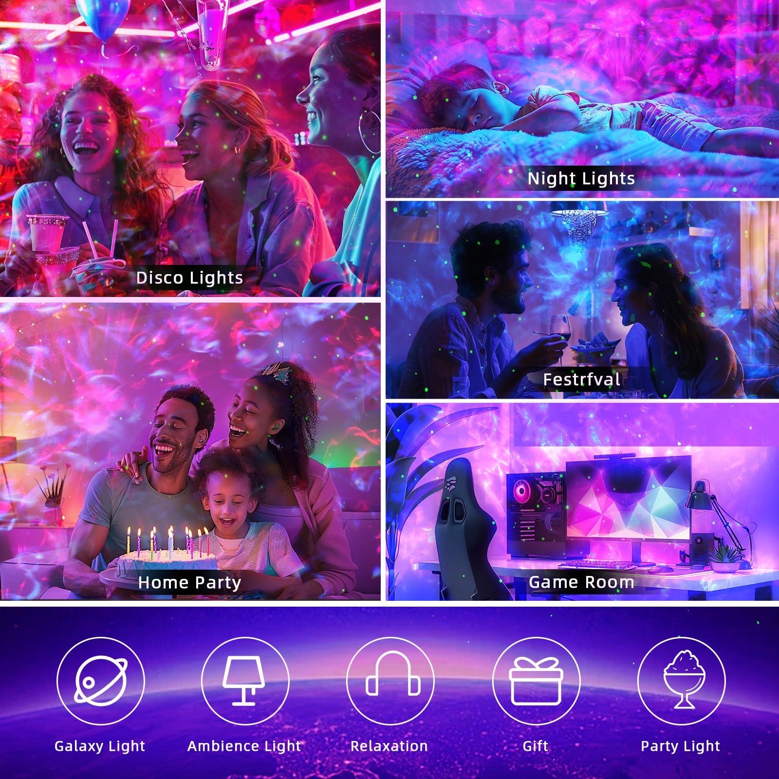 Galaxy Projector,Star Projector with Timer and Remote Control,Multiple Colors LED Night Light Galaxy Projector for Bedroom with Bluetooth Speaker Nebula Lamp for Adults,Kids,Yoga,Party, Room Decor - Image 6