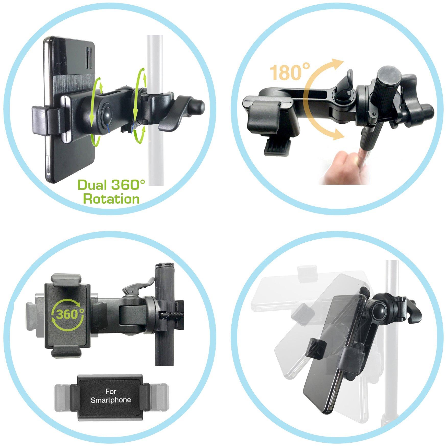 Accessory Basics Music Boom Mic Microphone Stand Smartphone Mount w/360° Swivel Adjust Holder for All Smartphones up to 3.75 inches Wide (Zoom Video Compatible) - Image 4