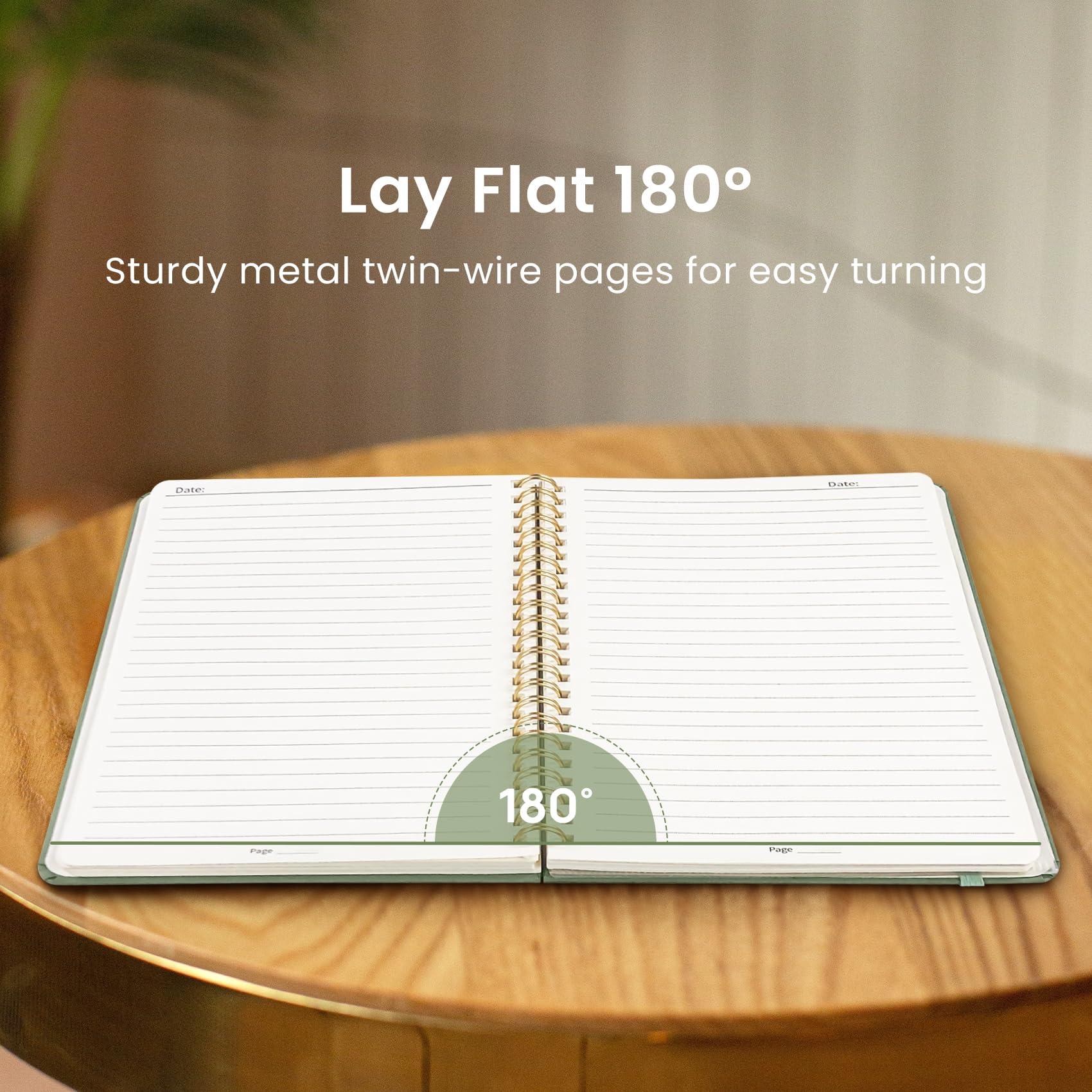 Lined Spiral Journal Notebook for Women & Men, 140 Pages, College Ruled Hardcover Notebook for Work & Note Taking, Journals for Writing, A5(6"x8") - Green - Image 4