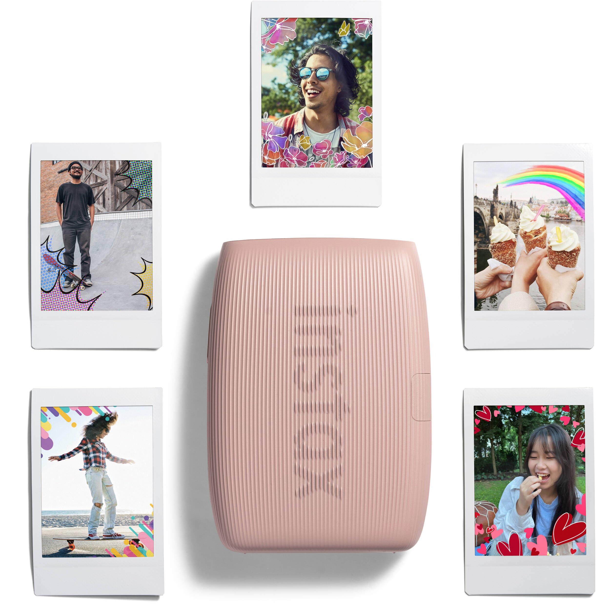 Bundle with Compatible Fuji Mini Link 3 Smartphone Printer Clay White + Fuji Film Value Pack 20 Sheets Accessories Bundle with Album + 5 Plastic Desk Frames + Paper & Sticker Frames (Rose Pink) - Image 4