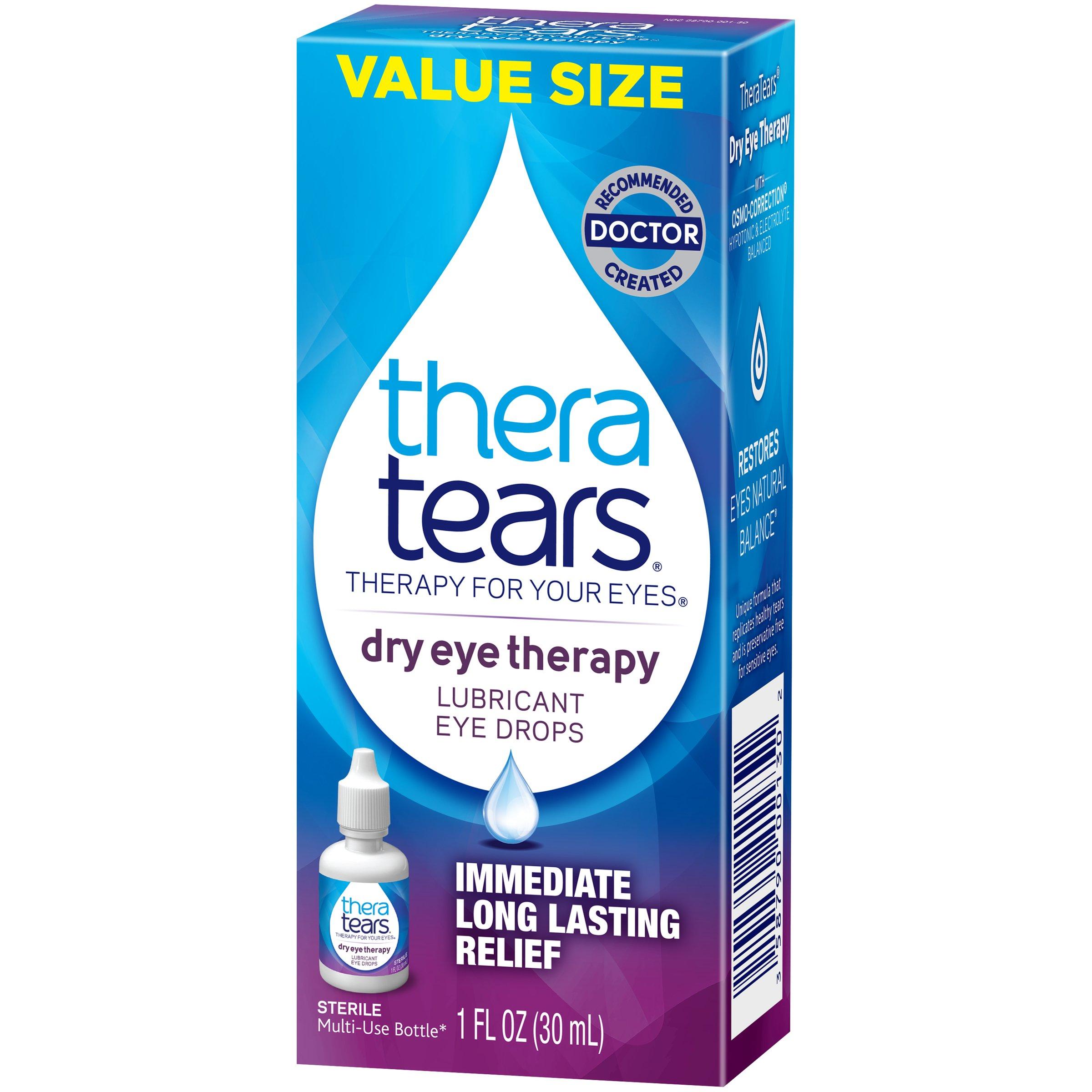 TheraTears Eye Drops for Dry Eyes, Dry Eye Therapy Lubricant Eyedrops, Provides Long Lasting Relief, 30 mL, 1 Fl oz Value Size - Image 3