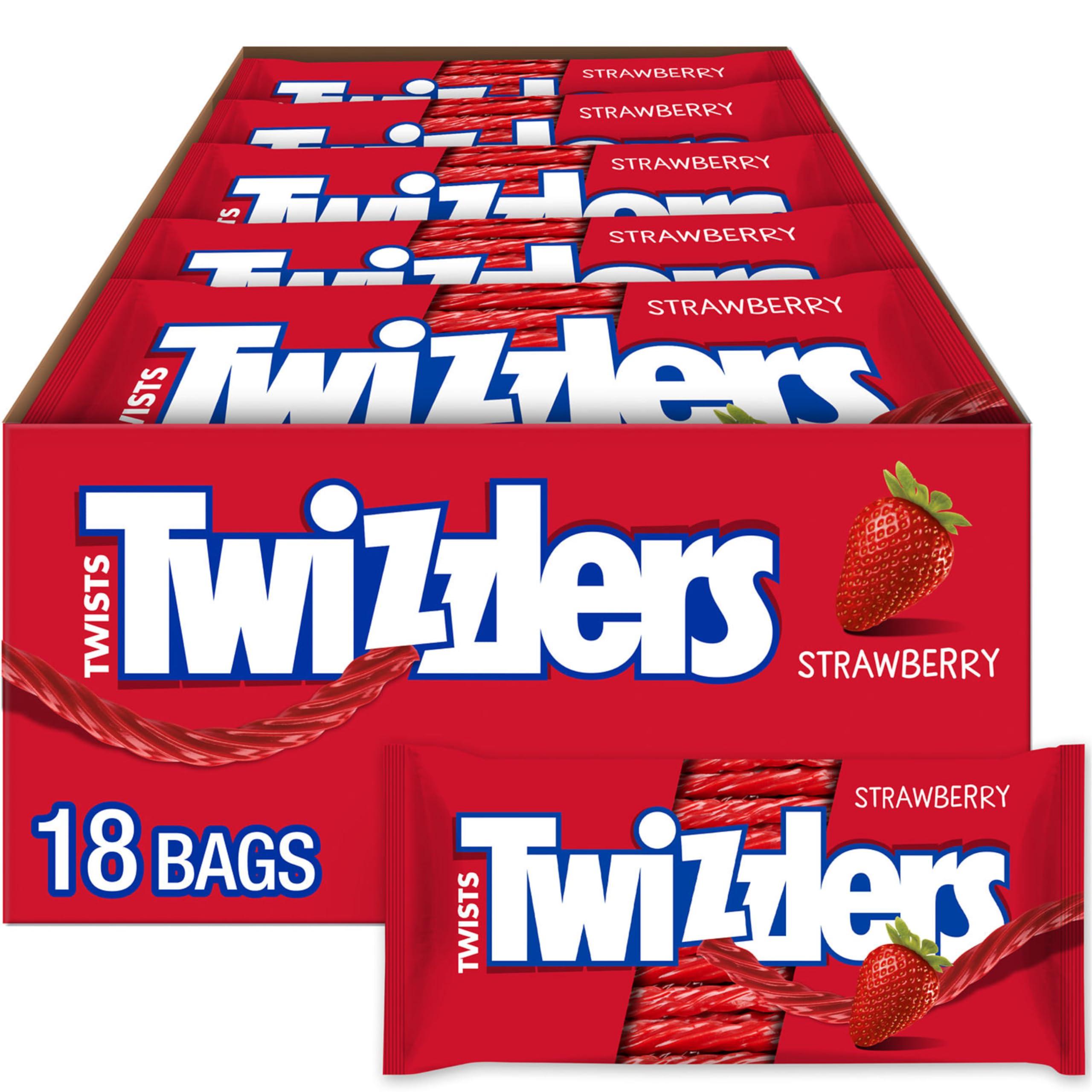 TWIZZLERS Twists Strawberry Flavored Licorice Style, Candy Packs, 2.5 oz (18 Count)