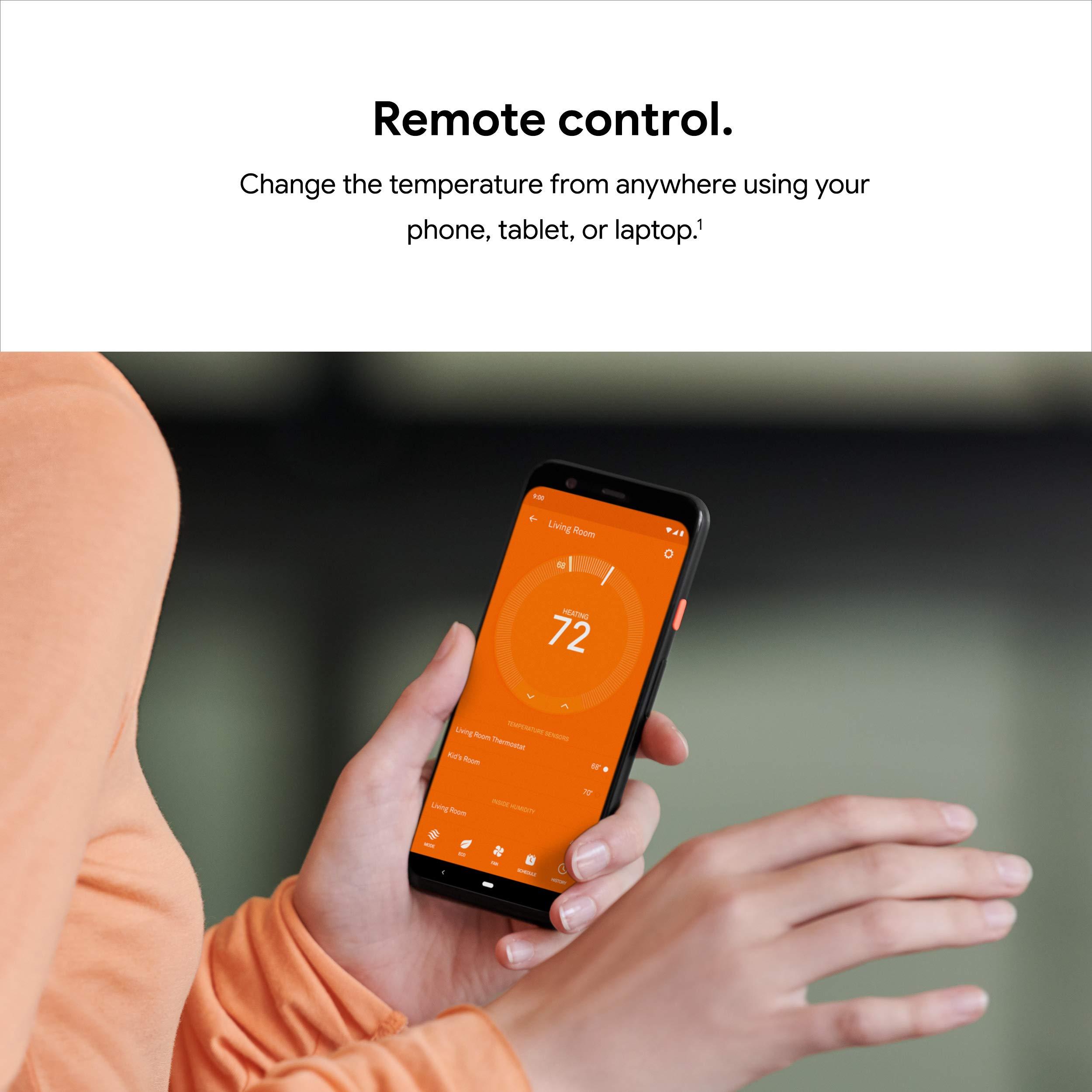 Google Nest Learning Thermostat - 3rd Gen (2015) - Programmable Smart Thermostat for Home - Works with Alexa - Stainless Steel - Image 8