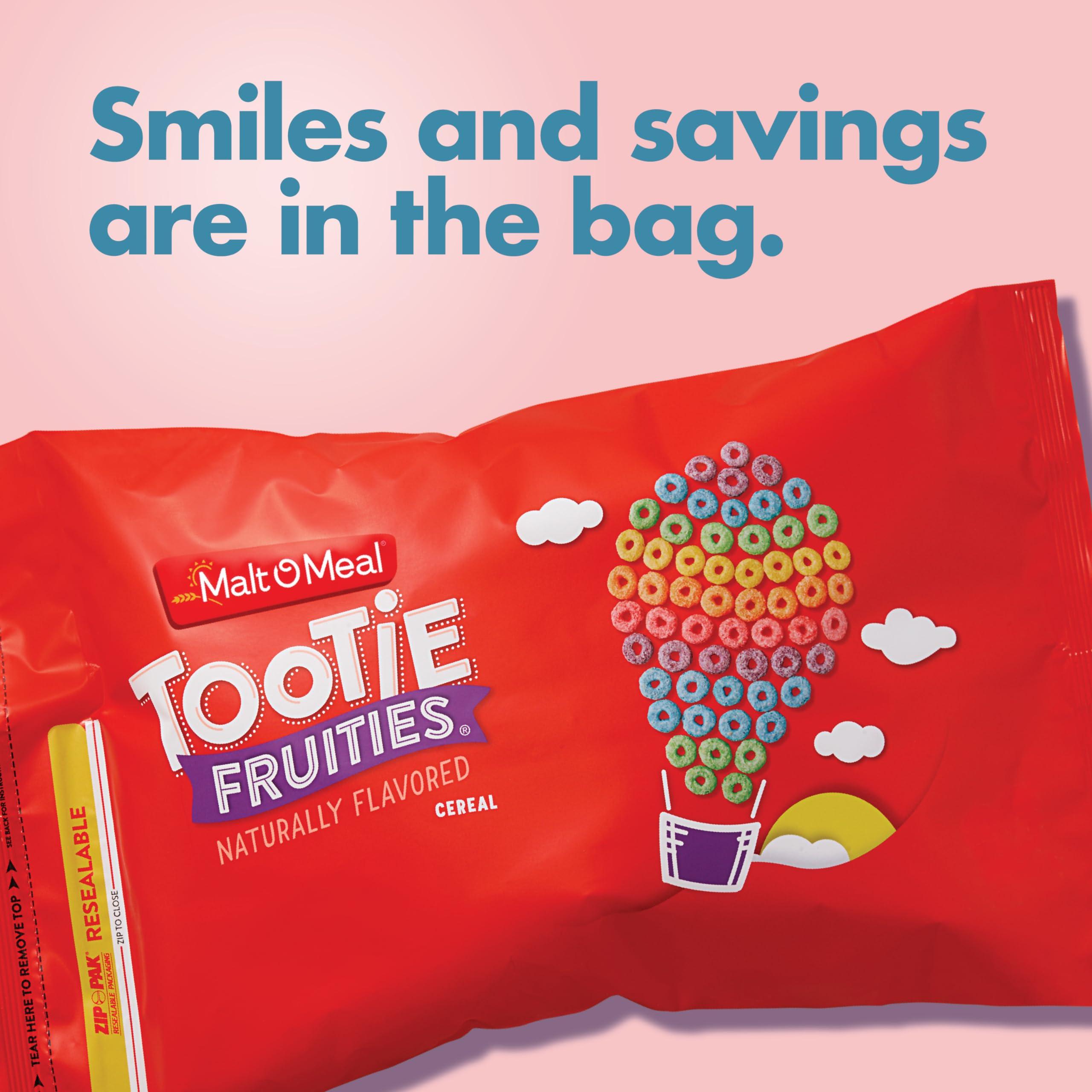 Malt-O-Meal Tootie Fruities Breakfast Cereal, Colorful and Fruity Cereal for the Family, Family Cereal Size, 23 OZ Resealable Cereal Bag - Image 4