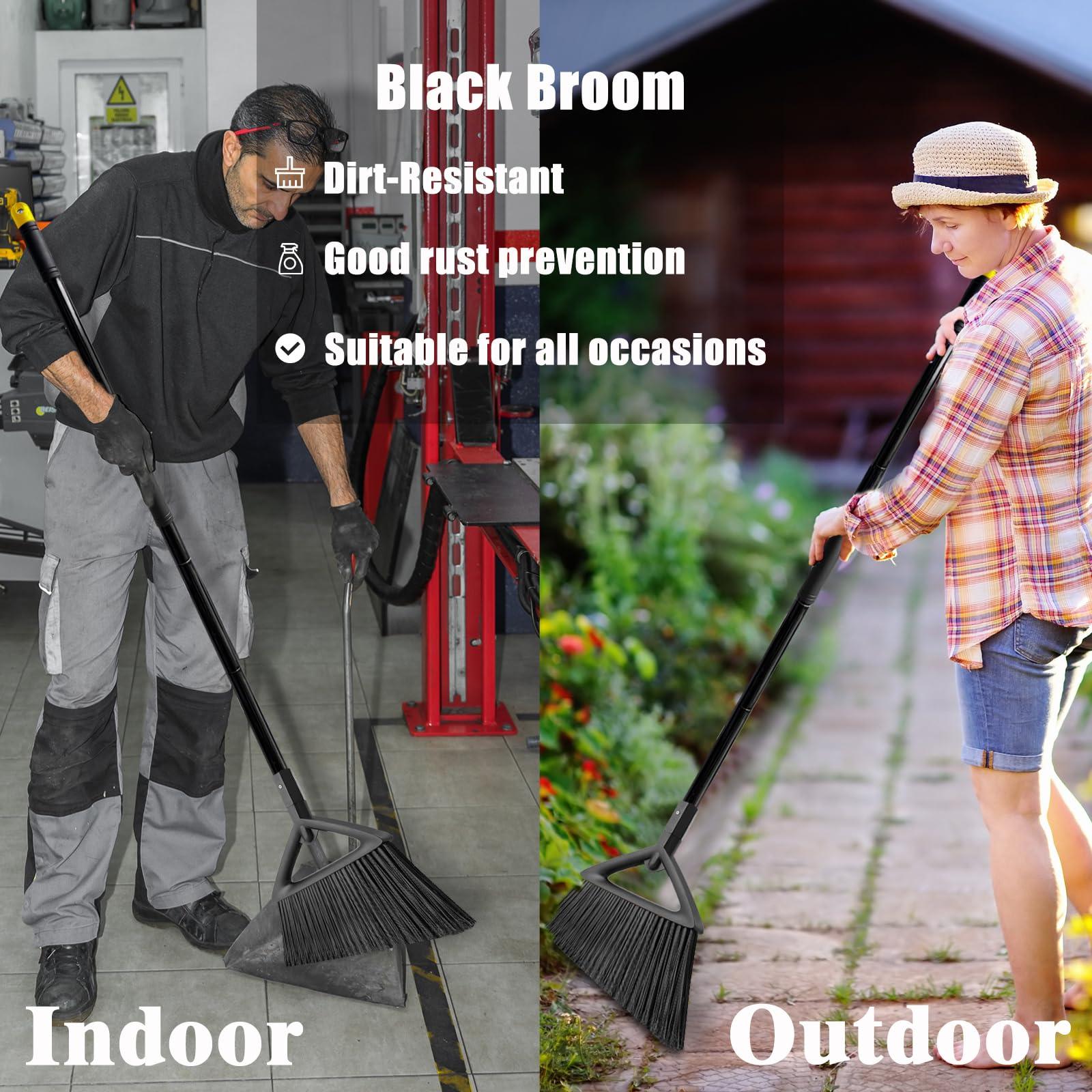 PUTNATRUE Outdoor Angle Broom Indoor,Upgraded Heavy Duty Commercial Brooms,Black Broom for Sweeping House,Restaurant,Kitchen,Garage,Courtyard - Image 7