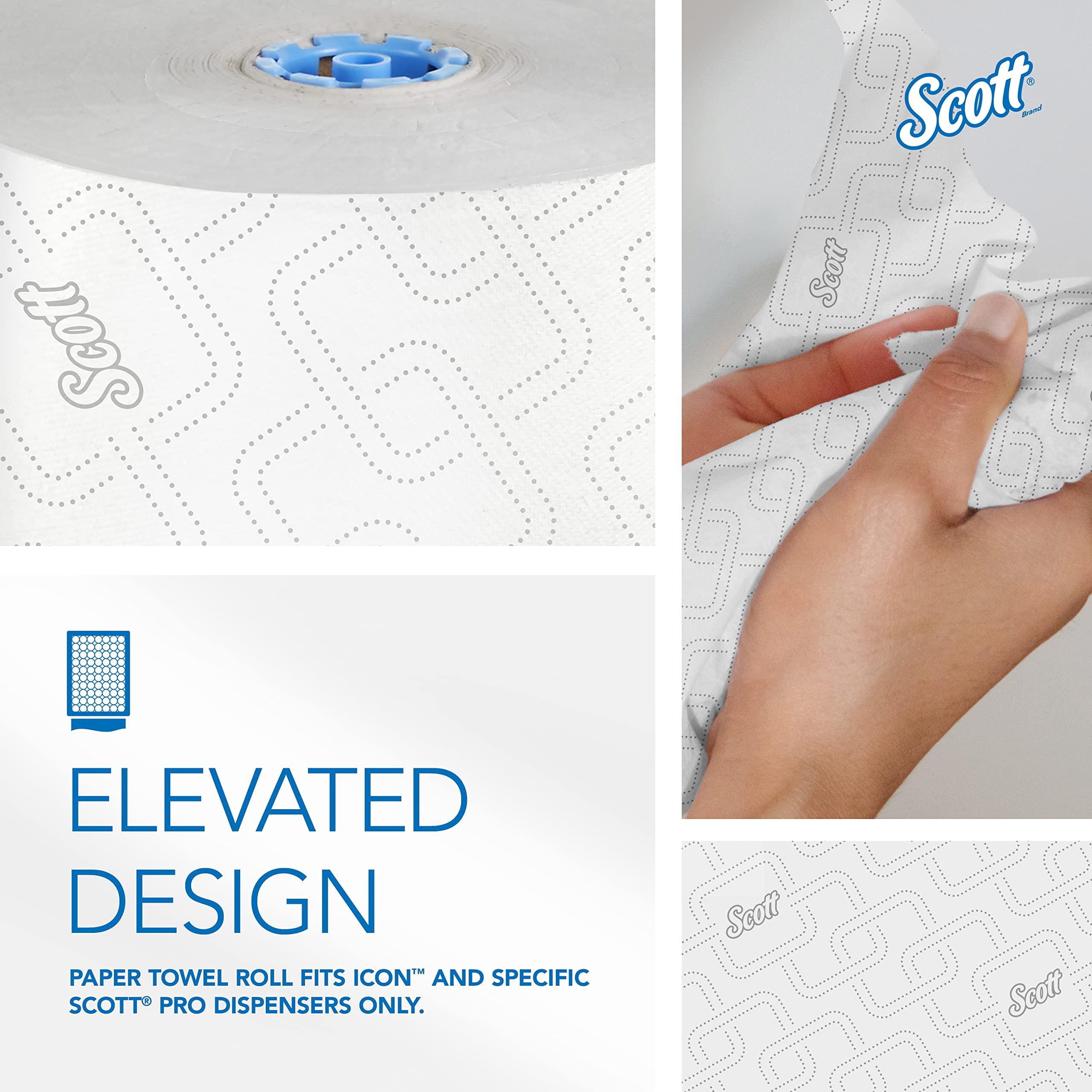 Scott Professional Pro High-Capacity Hard Roll Paper Towels, Bulk (53925), Elevated Design, Absorbency Pockets, White, for ScottBrand Blue Core Dispensers (6 Rolls at 700' Each, 4,200'/Case) - Image 3