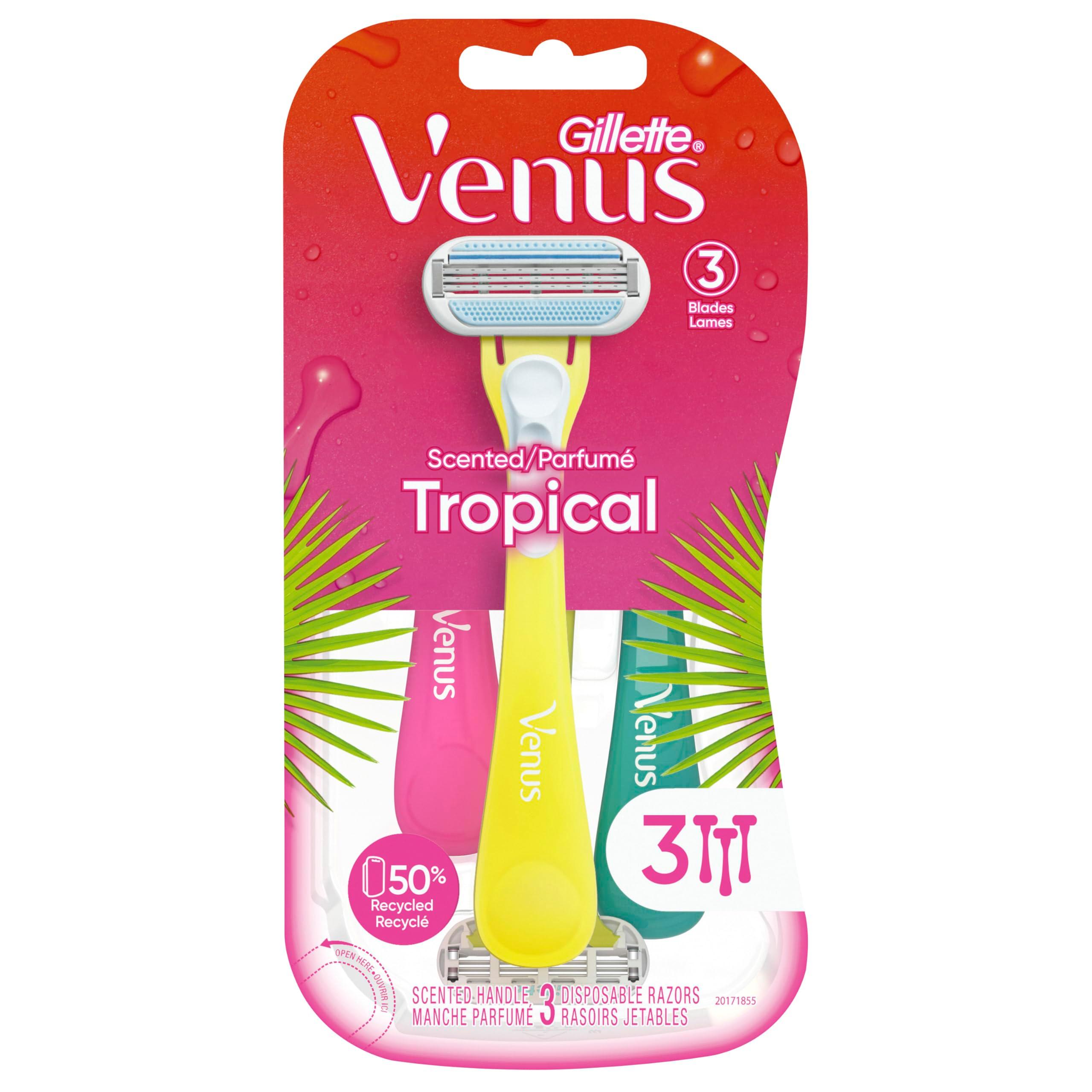 Gillette Venus Tropical Women's Disposable Razor, 3 Count - Image 7