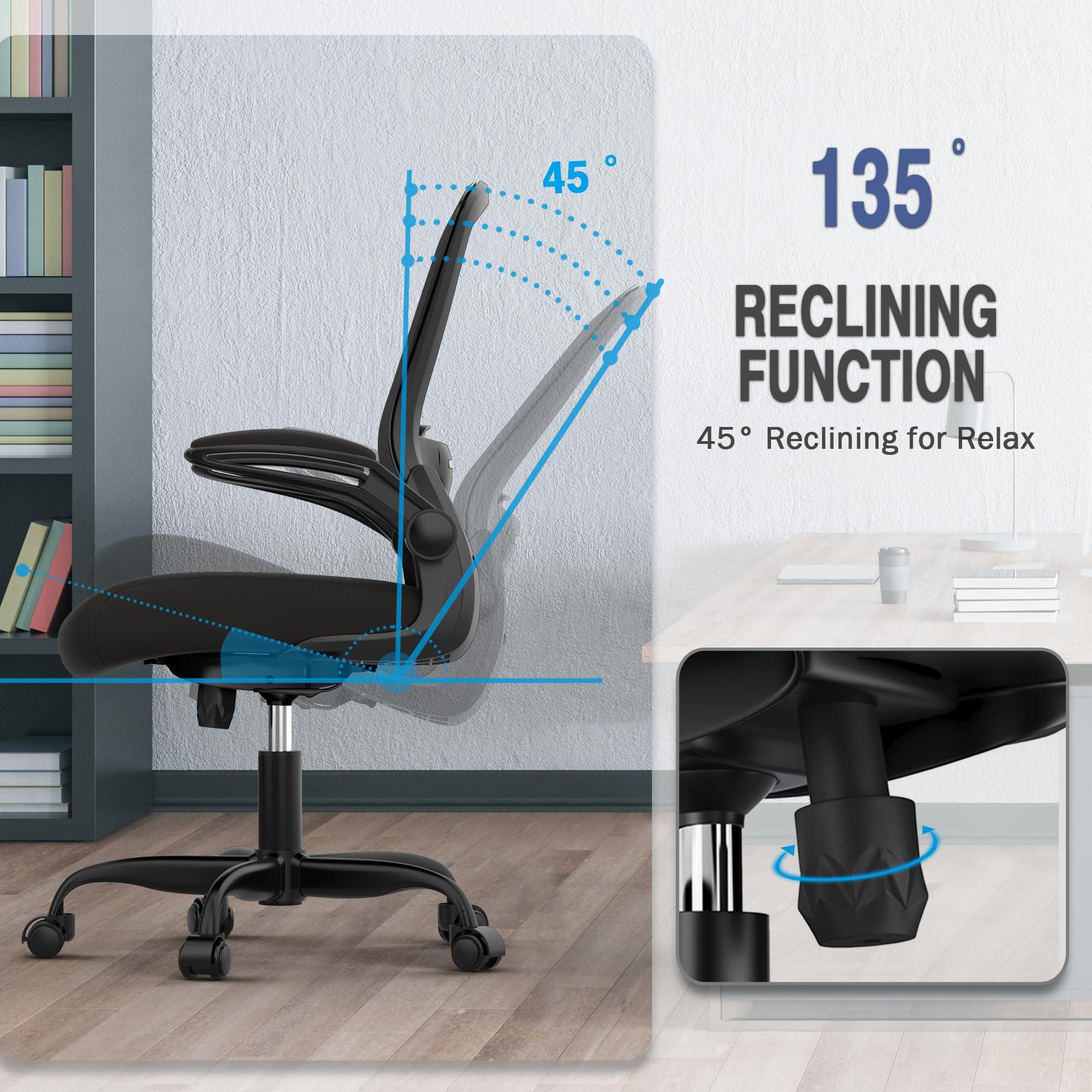 Mimoglad Office Chair, Ergonomic Desk Chair with Adjustable Lumbar Support, High Back Mesh Computer Chair with Flip-up Armrests-BIFMA Passed Task Chairs, Executive Chair for Home Office - Image 5