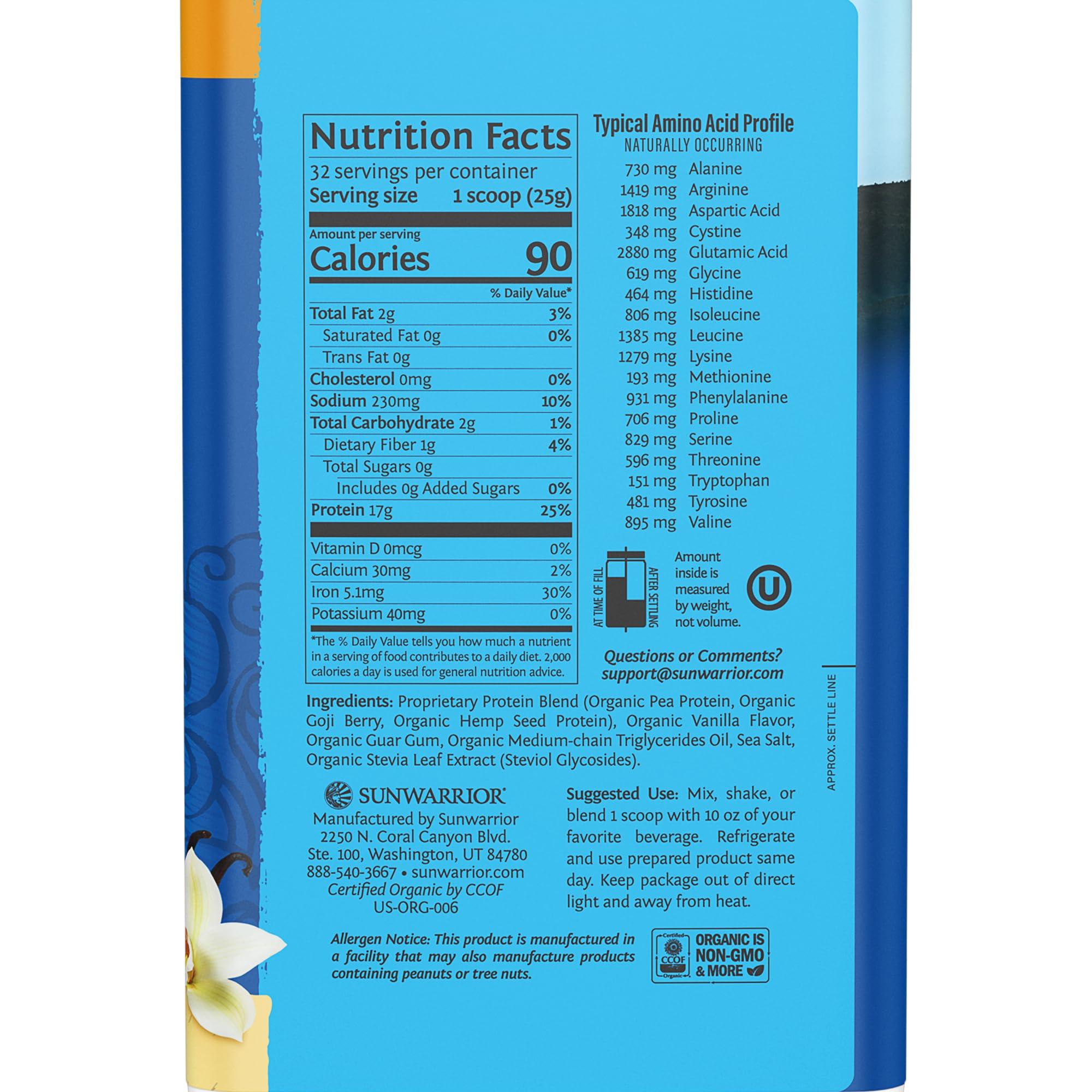Organic Plant Based Protein Powder | Vegan Organic Protein Powder Vanilla Flavored with BCAA Amino Acids & Hemp Seed Pea Blend | Non-GMO Soy Dairy Filler & Gluten Free (Vanilla, 32 Servings) - Image 2