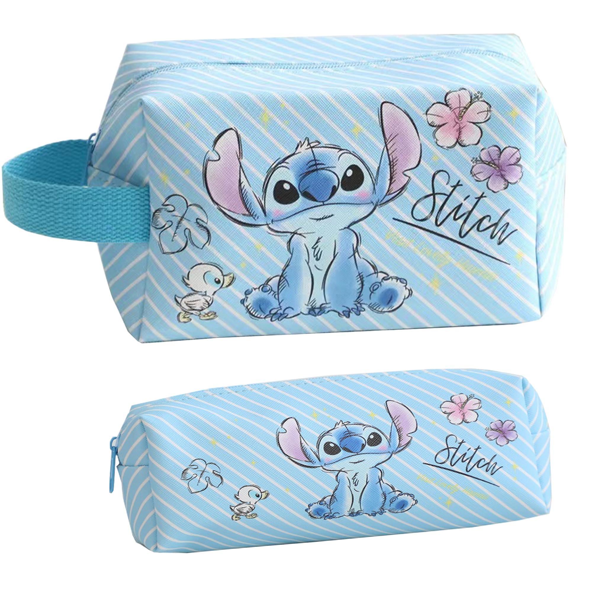 MOBRWUVS Travel Cosmetic Bag, Large Capacity Cartoon Cosmetic Pouch Makeup Bag with Zipper, Travel Toiletry Bag Makeup Accessories Organizer, The Best Gift for Women (Blue)