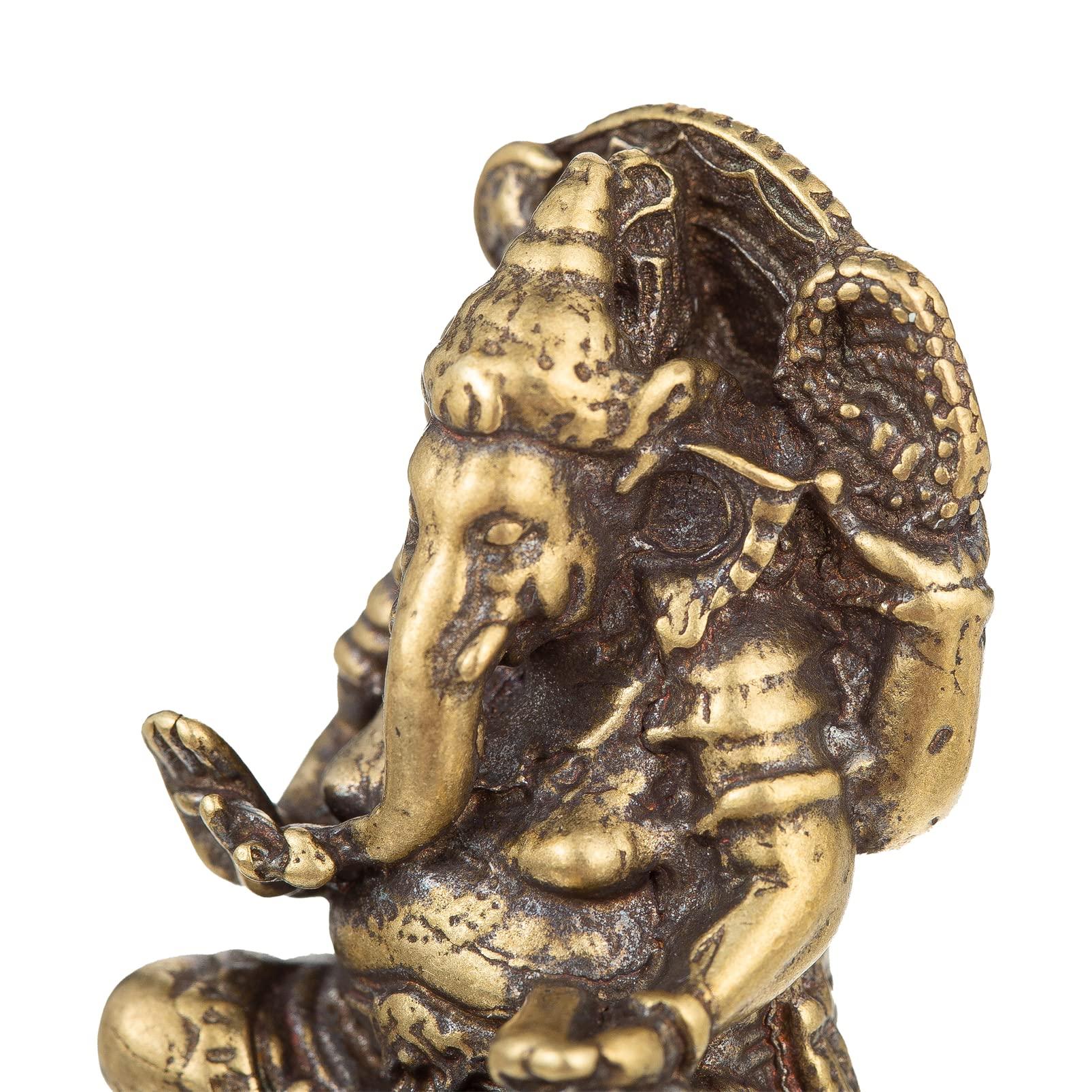 FENGSHUI-CAISHEN Ganesha Statues - Pure Copper Ganapati Ganesh Figurine, Reiki Chakra Meditation Desktop Decor - Image 3