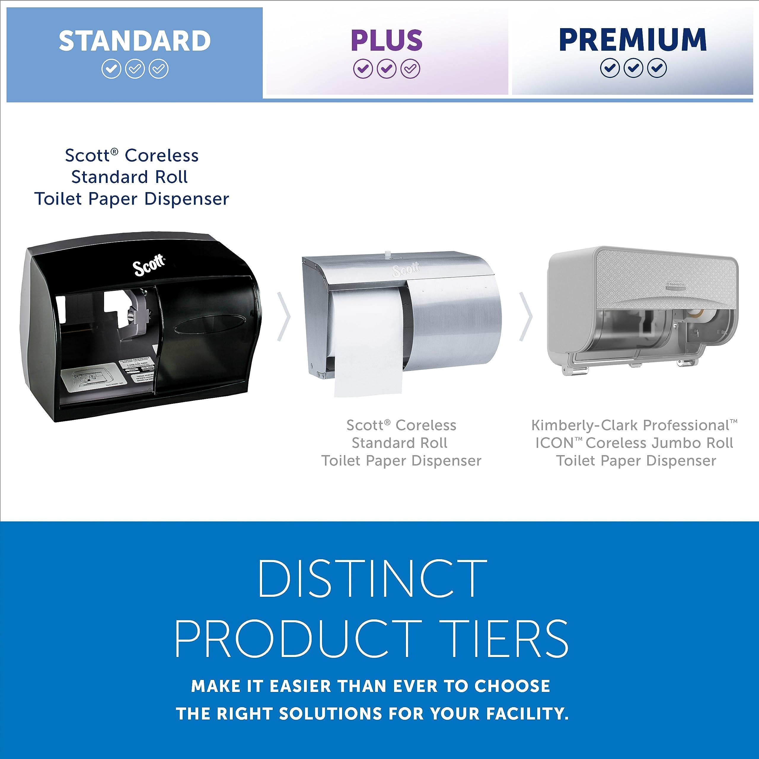 Scott Professional Coreless Standard Roll Toilet Paper Dispenser (09604), Dual Capacity, Black, 11.0"x7.63"x6.0" (Qty 1) - Image 11