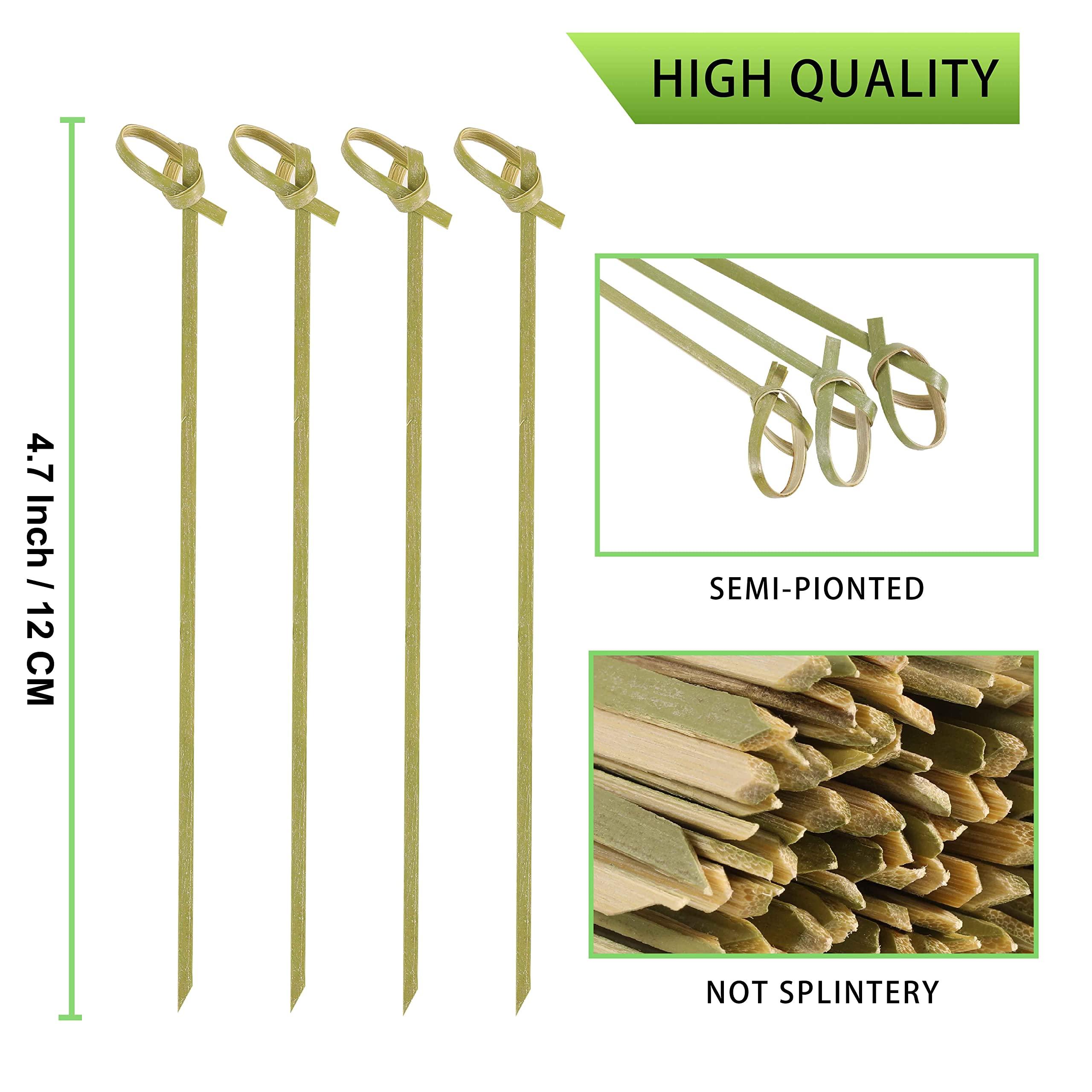 200 PCS Cocktail Picks, 4.7 Inch Toothpicks for Appetizers, Natural Bamboo Knot Skewers, Mini Food Sticks, Fancy Tooth Picks for Drinks,Fruit,Charcuterie,Cocktail Garnish Accessories, Party Supplies - Image 4