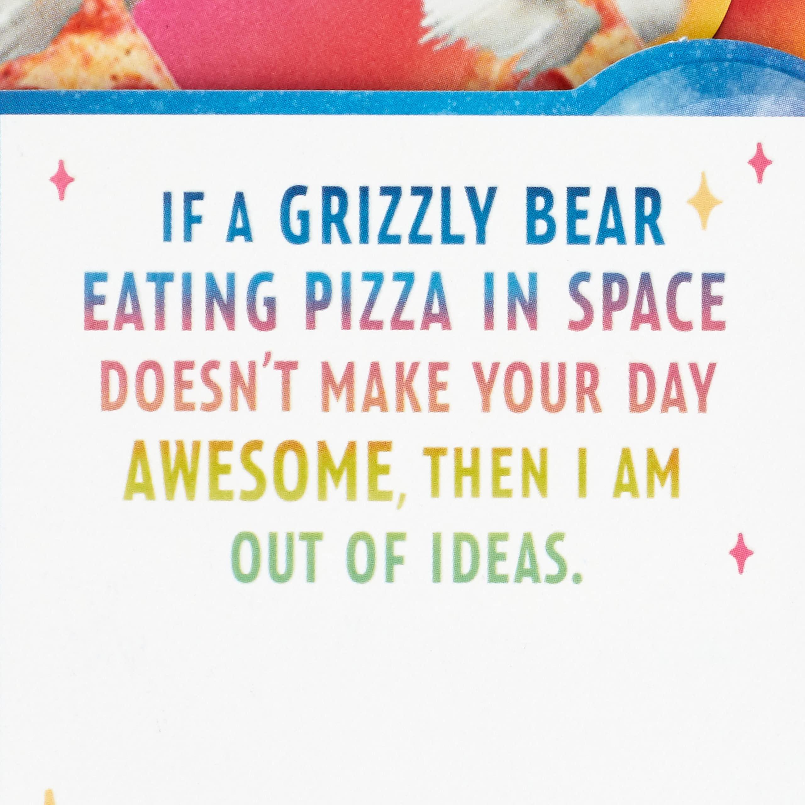 Hallmark Funny Pop Up Birthday Card for Him (Pizza Bear) Paper Wonder Shoebox 3D Card - Image 4