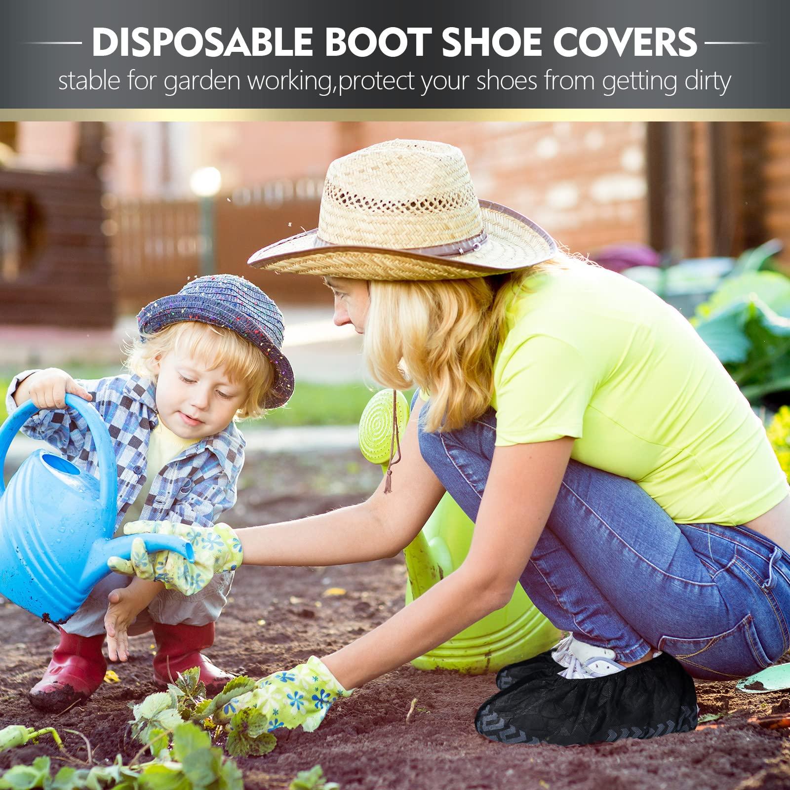 Zhanmai 300 Pack Disposable Shoe Covers Non Slip Disposable Large Foot Booties Shoe Covers for Indoors Contractors Floor and Carpet Protectors, One Size Fits Most(Black) - Image 5
