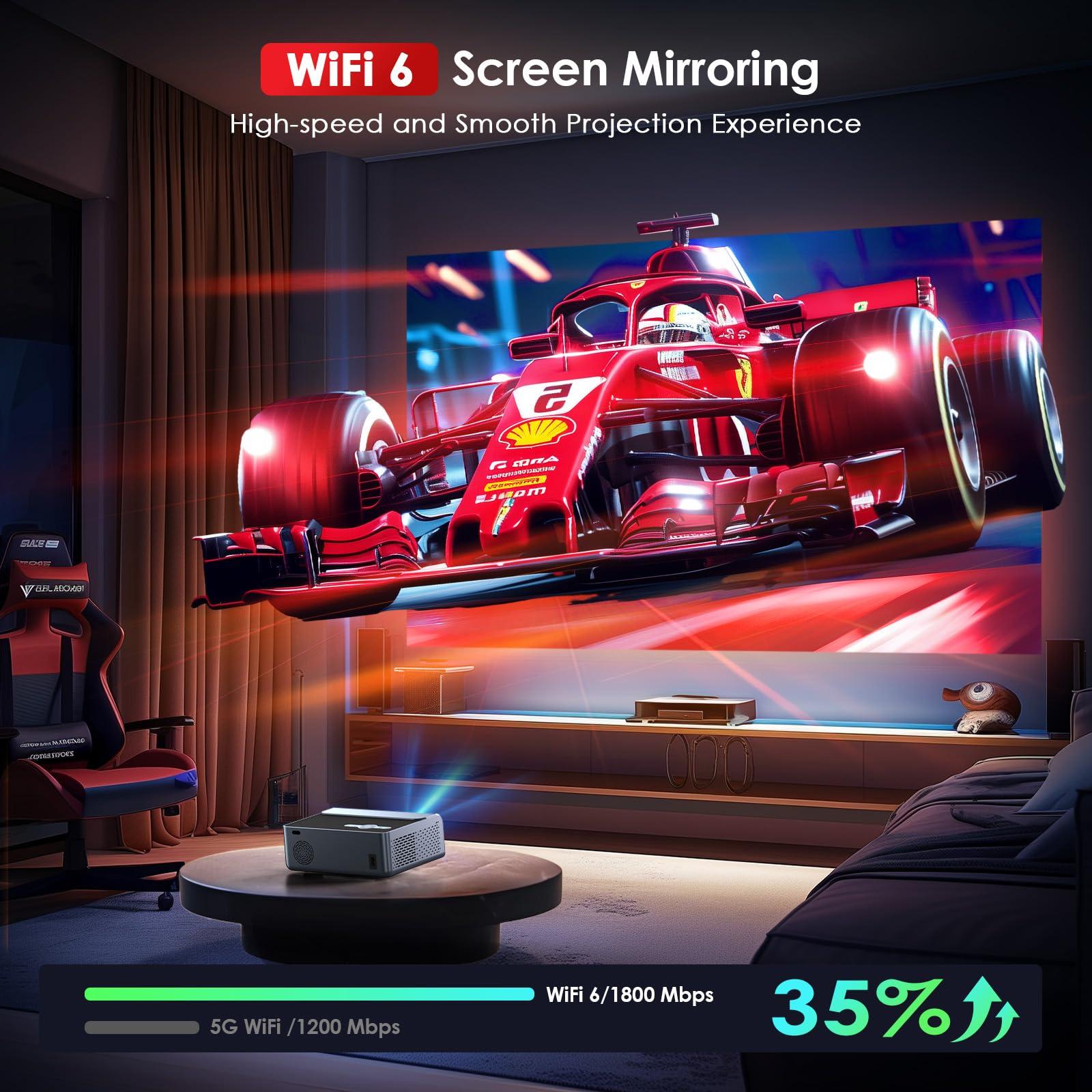 [Electric Focus] Projector with Wifi and Bluetooth, 22000L Auto Keystone Outdoor Projector 4K Support, JOWLURK Native 1080p Movie Projector for iOS/Android/TV Stick/HDMI/USB/Laptop/PS5 - Image 3