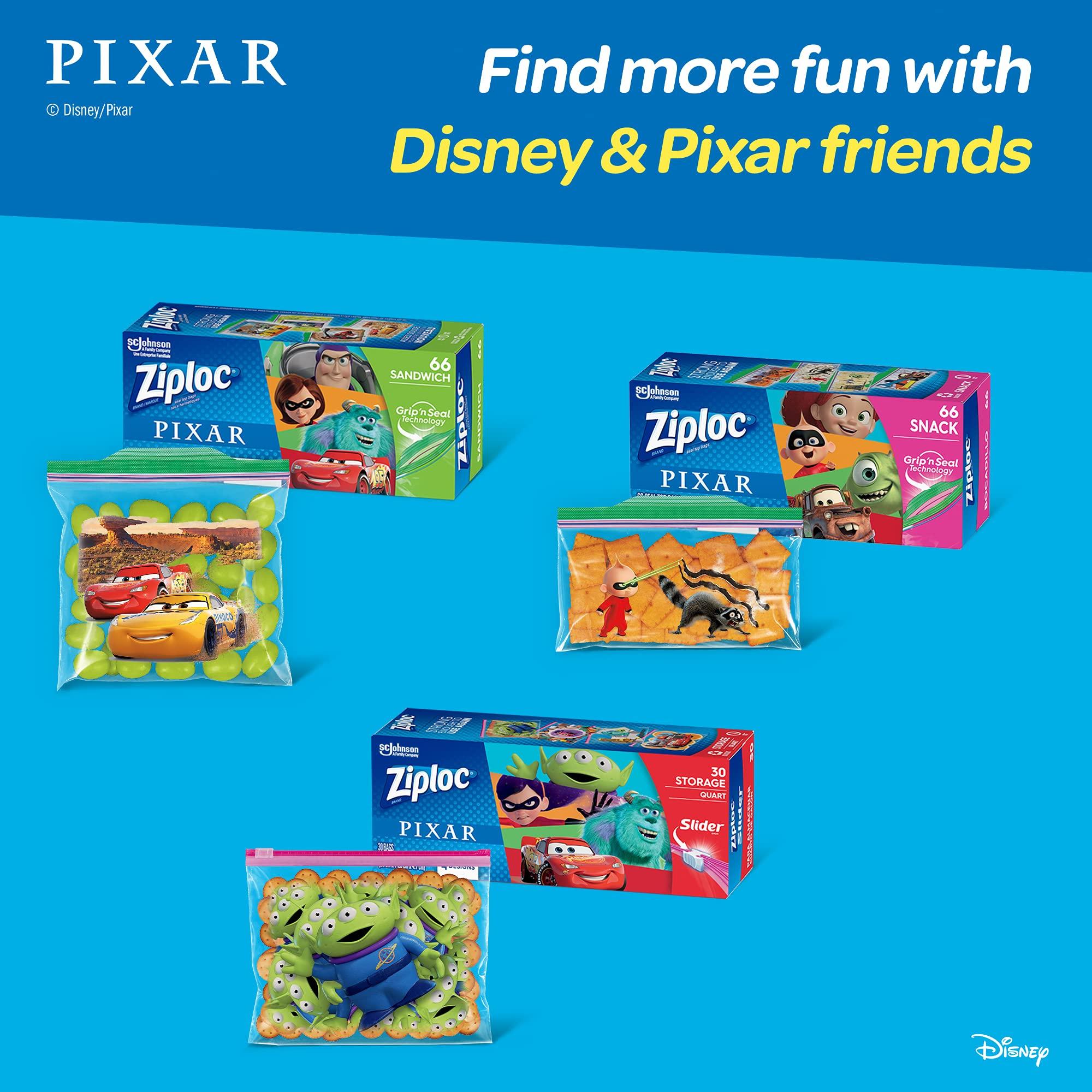 Ziploc Sandwich Bags with Pixar Designs, Plastic Storage Bags with Grip 'N Seal Technology, 66 Bags Total - Image 11