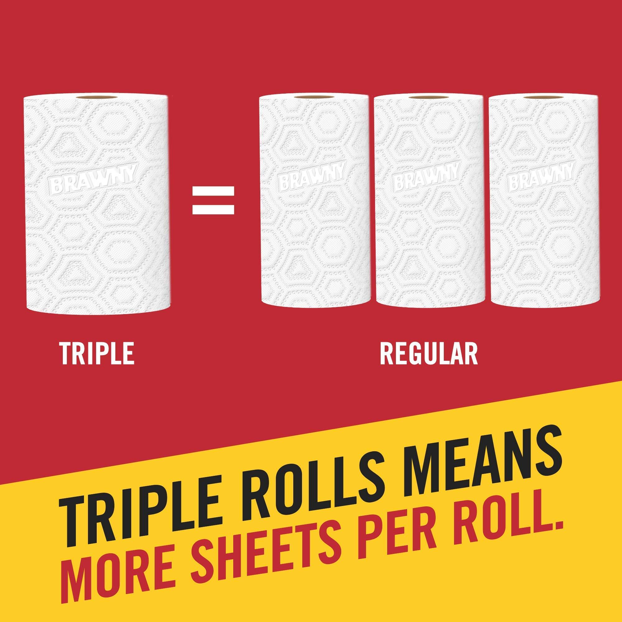Brawny Flex Paper Towels, 8 Triple Rolls = 24 Regular Rolls, Tear-A-Square, 3 Sheet Size Options, Quarter Size Sheets - Image 6