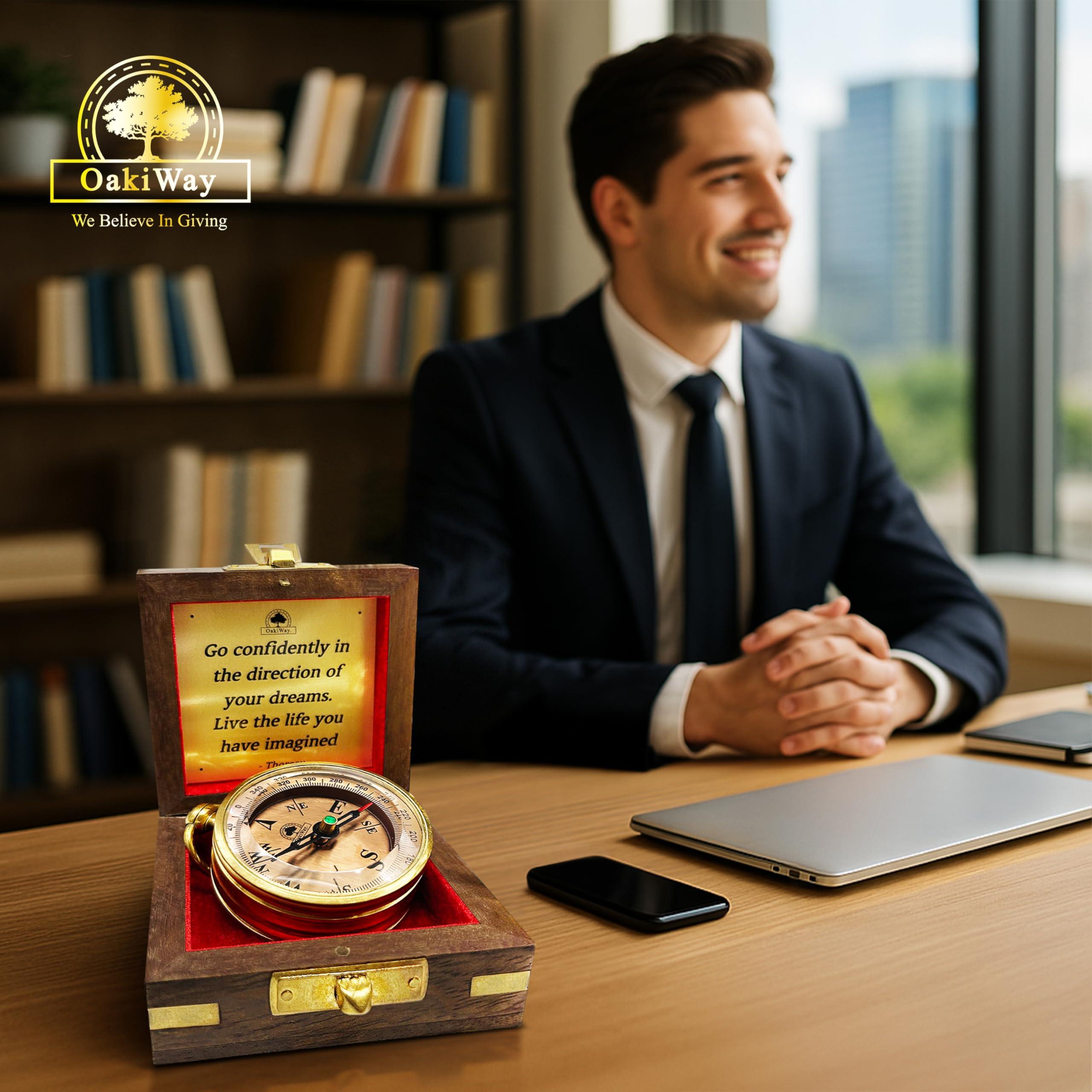 The Dream Chaser Compass in Wooden Box - 2025 Graduation Gifts for Him, College, High School, Birthday Gift Idea for Son, Boys, Daughter - Greeting Card Included, Inspirational, Motivational Present - Image 6