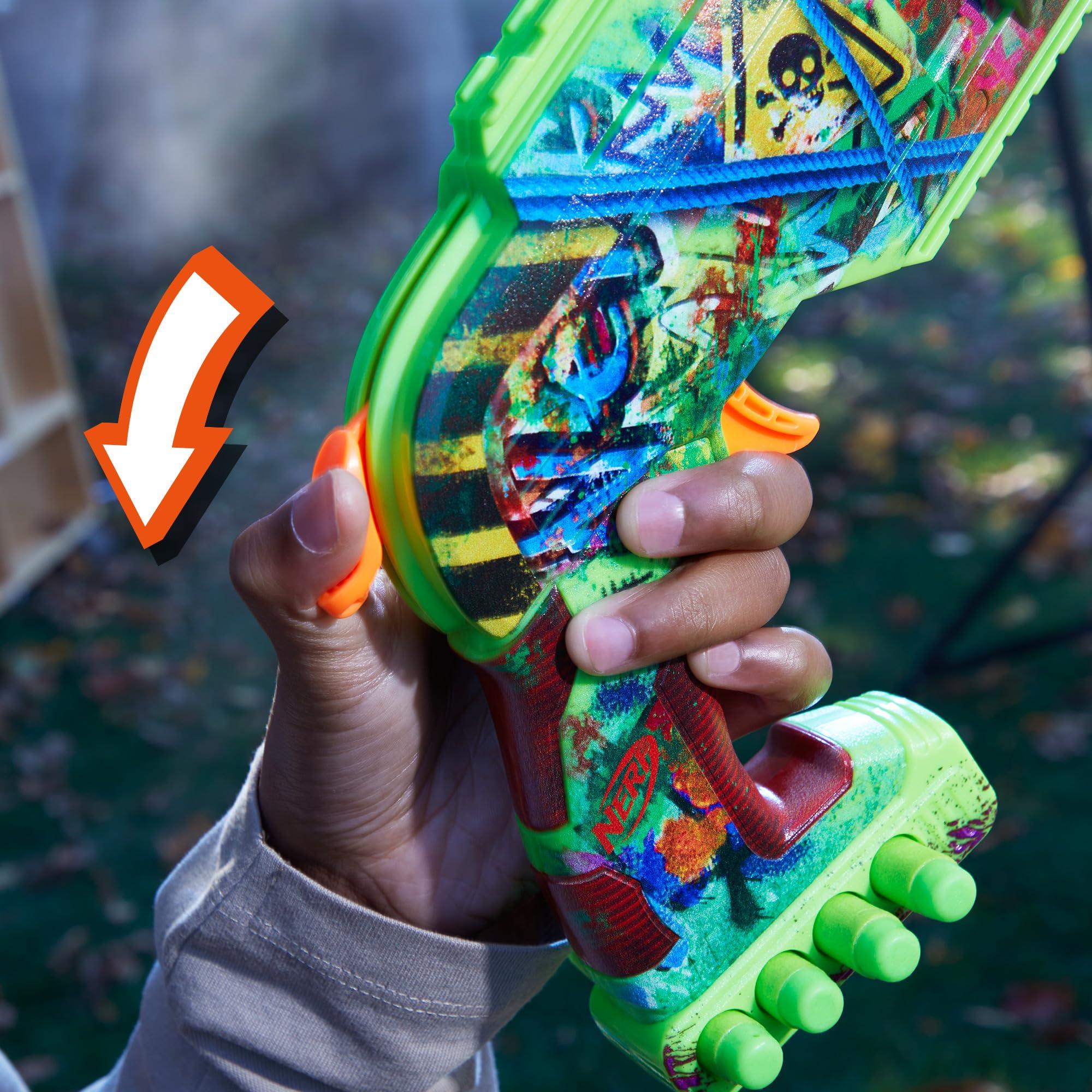 NERF Zombie Driller Dart Blaster, 16 Nerf Elite Darts, Rotating 5 Dart Cylinder, Removable Scope, Outdoor Games, Ages 8+ - Image 9