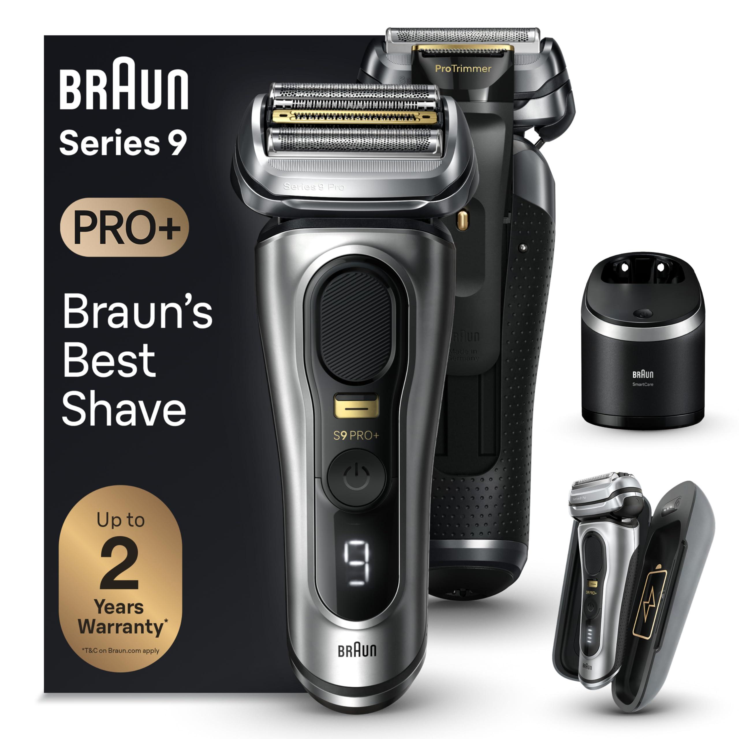 Braun Series 9 PRO+ 9577cc Electric Razor for Men, 5 Pro Shave Elements & Precision Long Hair Trimmer, 6in1 SmartCare Center, PowerCase for Mobile Charging, Wet & Dry, 60min Battery Runtime