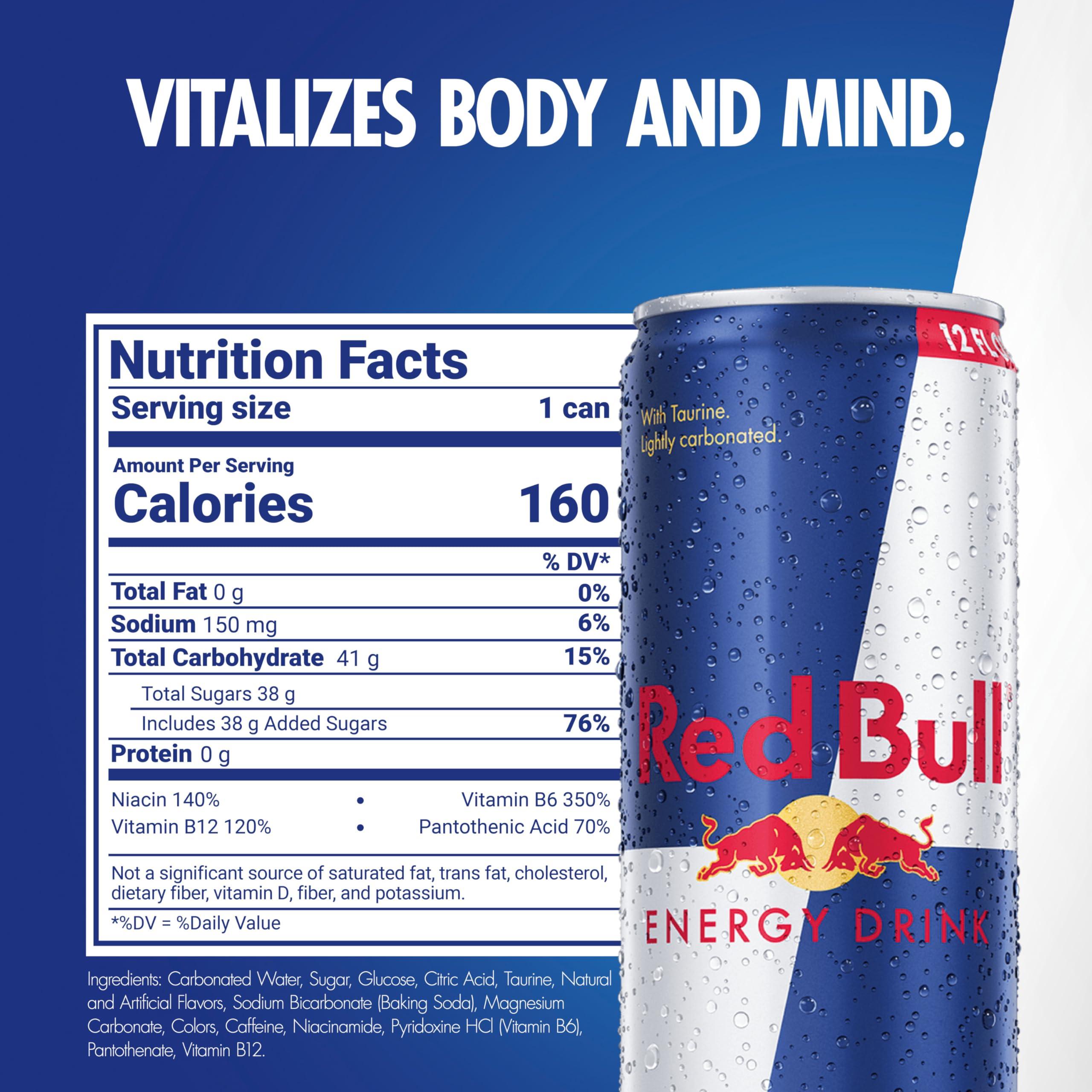 Red Bull Energy Drink with 114mg Caffeine plus Taurine & B Vitamins, 12 Fl Oz, Pack of 24 Cans - Image 2