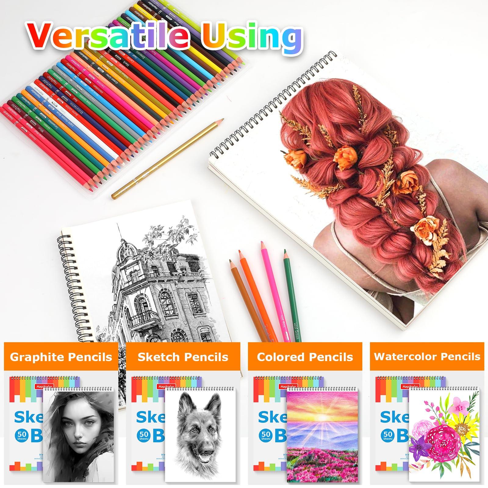 9" x 12" Sketch Book, 2-Pack 50 Sheets Spiral Bound Art Sketchbook, Acid Free Artist Drawing Book Paper, Art Supplies for Adults Kids, Craft Activities, Sketch Paper for Drawing Coloring Sketching - Image 3