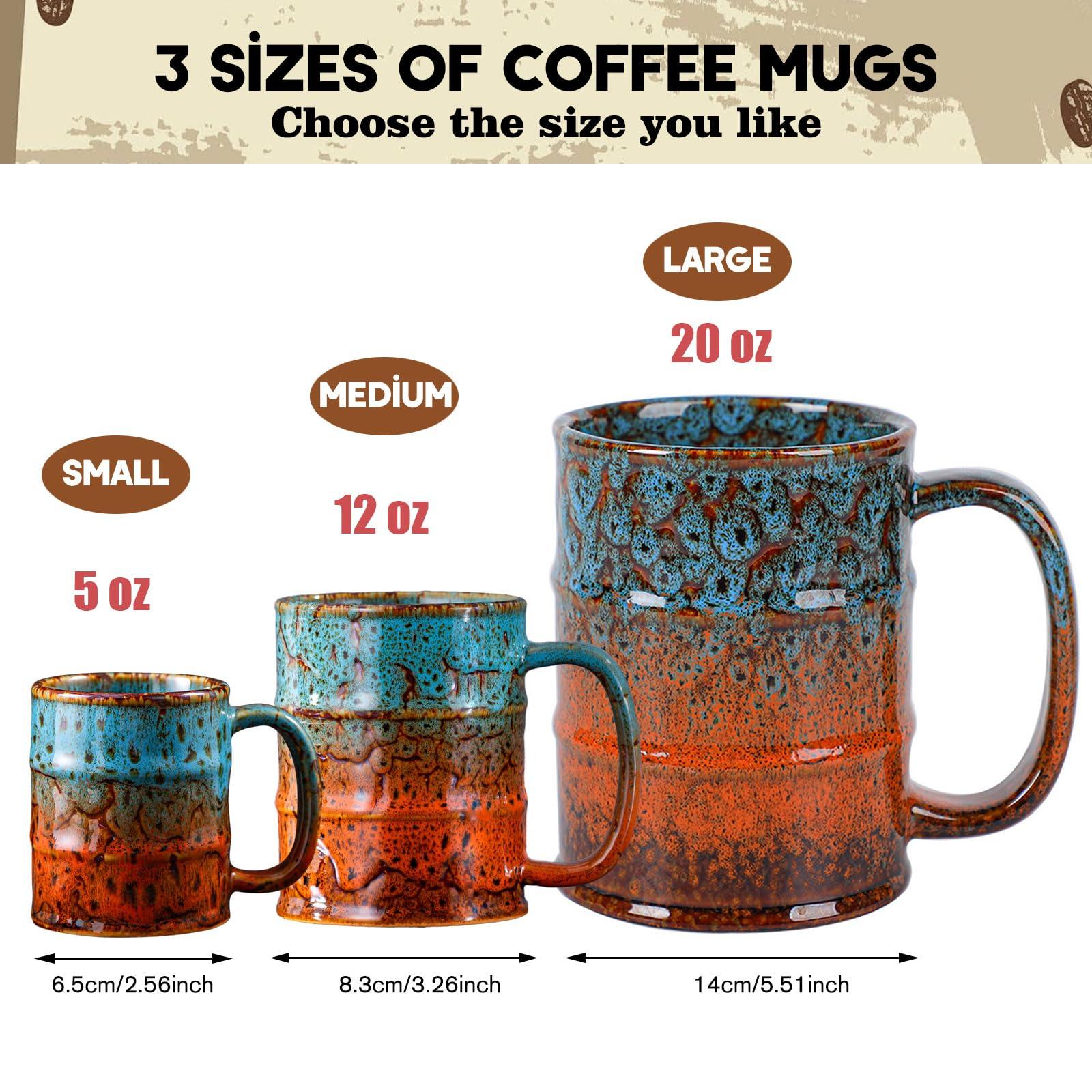 Ceramic 20 oz Coffee Mugs - Large Tea Cup for Office and Home - Dishwasher and Microwave Safe (1, Green and Blue) - Image 4