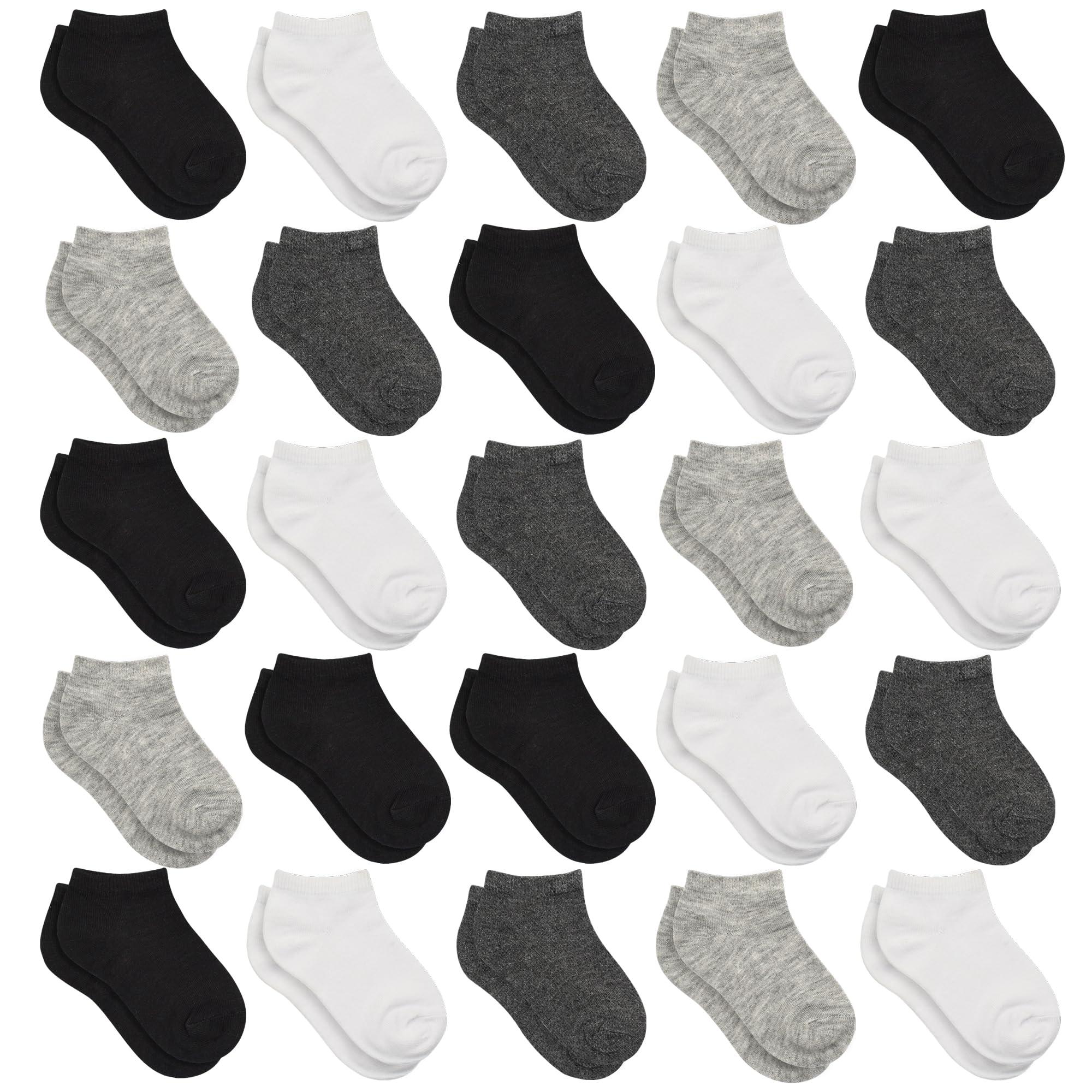 SPTRAMLE Kids Socks - 25 Pairs Toddler Ankle Socks Set, Low Cut for Boys & Girls (0-14 Years Old)