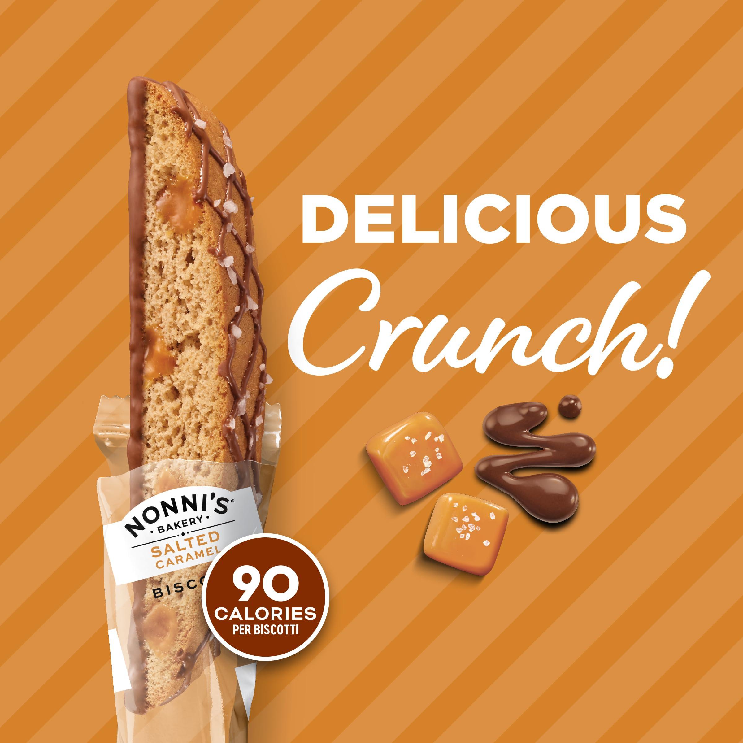 Nonni's Salted Caramel Biscotti Italian Cookies Tub - Biscotti Individually Wrapped Salted Caramel Coffee Cookies - Milk Chocolate & Sea Salt - Kosher - 1lb 5oz, (595g) - Image 7