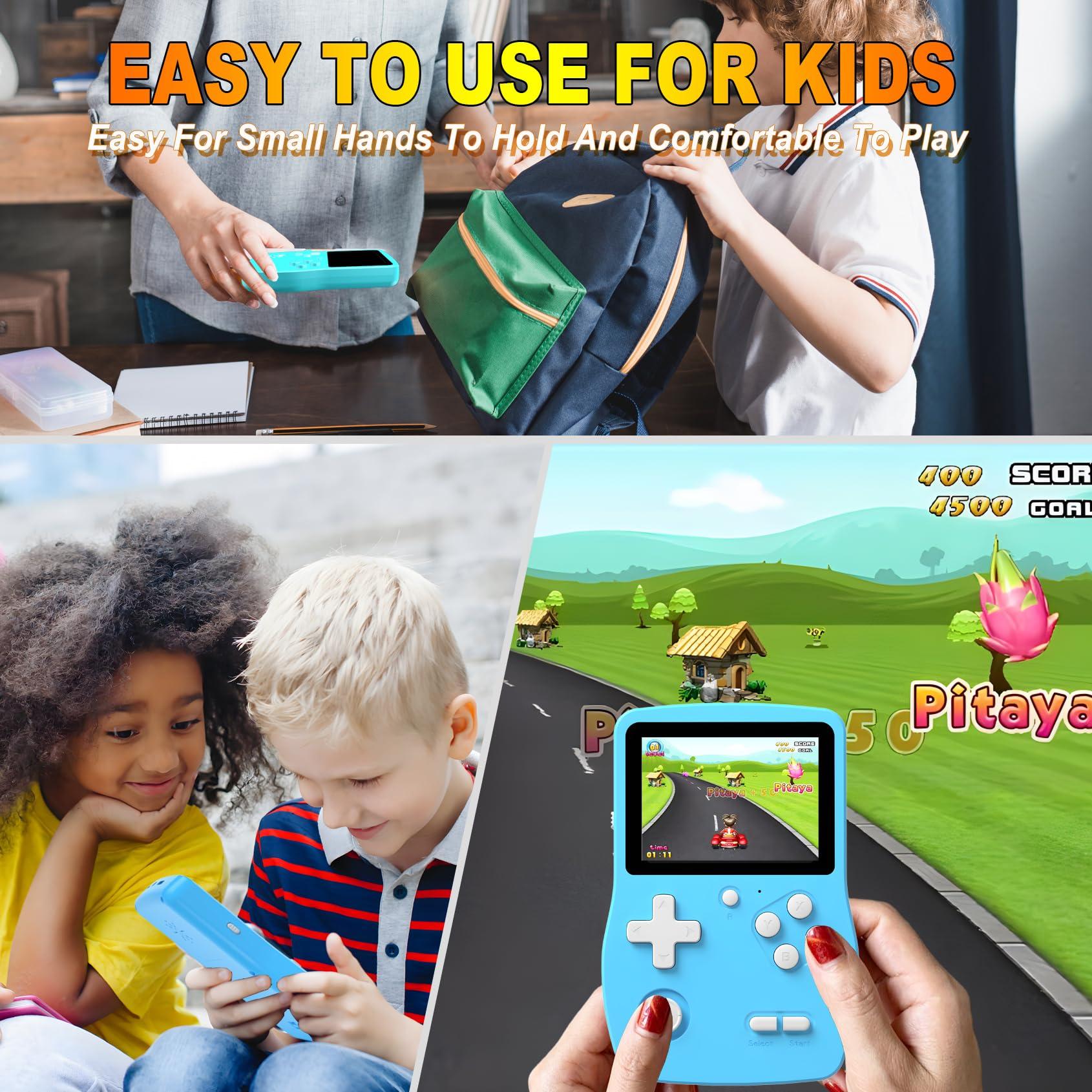 32 Bit Handheld Games for Kids Preloaded 139 Video Games, Portable Video Gaming Player with 3.0" IPS Screen and Rechargeable Battery, Mini Travel Games Electronic Gifts Toys for Boys Girls, Blue - Image 5