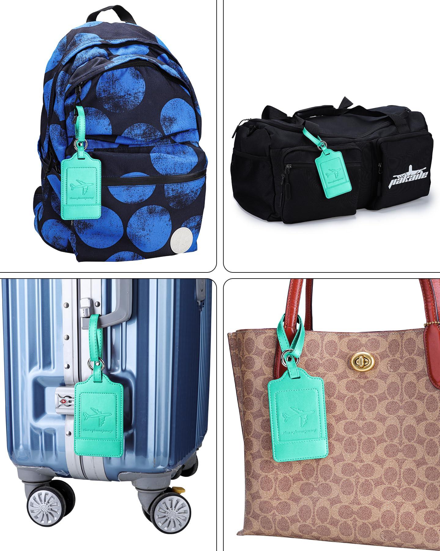 Teskyer Luggage Tags, 3 Pack Premium PU Leather Luggage Tags Privacy Protection Travel Bag Labels Suitcase Tags - Image 7