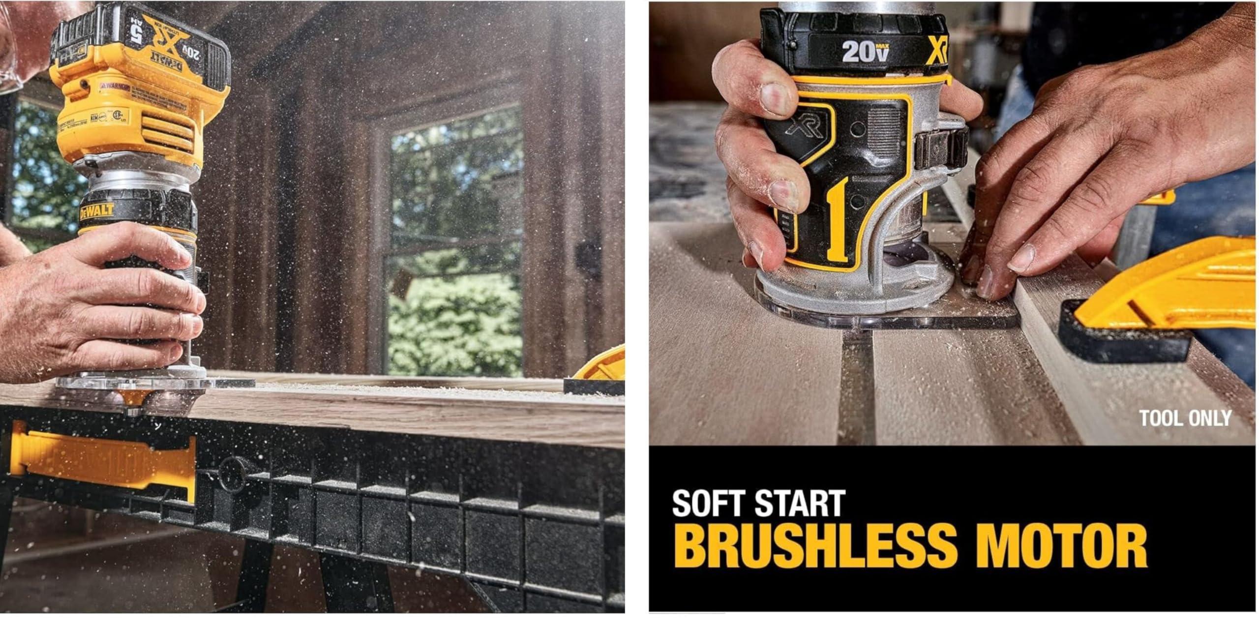 DEWALT DCW600B 20V MAX XR CMPCT Metal Fixed Base Router - Image 3
