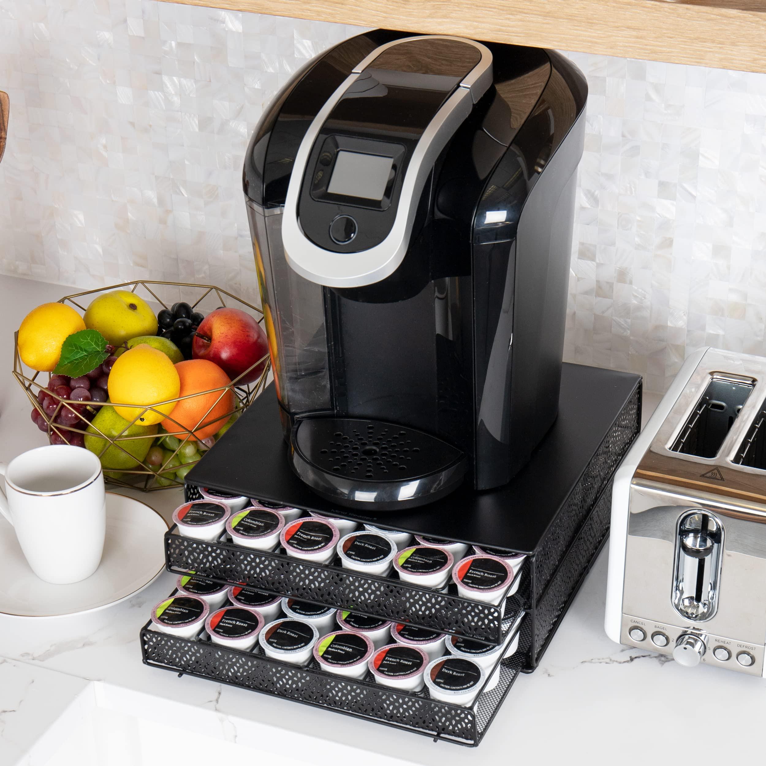 Mind Reader Single Serve Coffee Pod Organizer with 2 Drawers, 72 Pod Capacity, Metal Mesh, 13"L x 12.75"W x 5"H, Black - Image 6