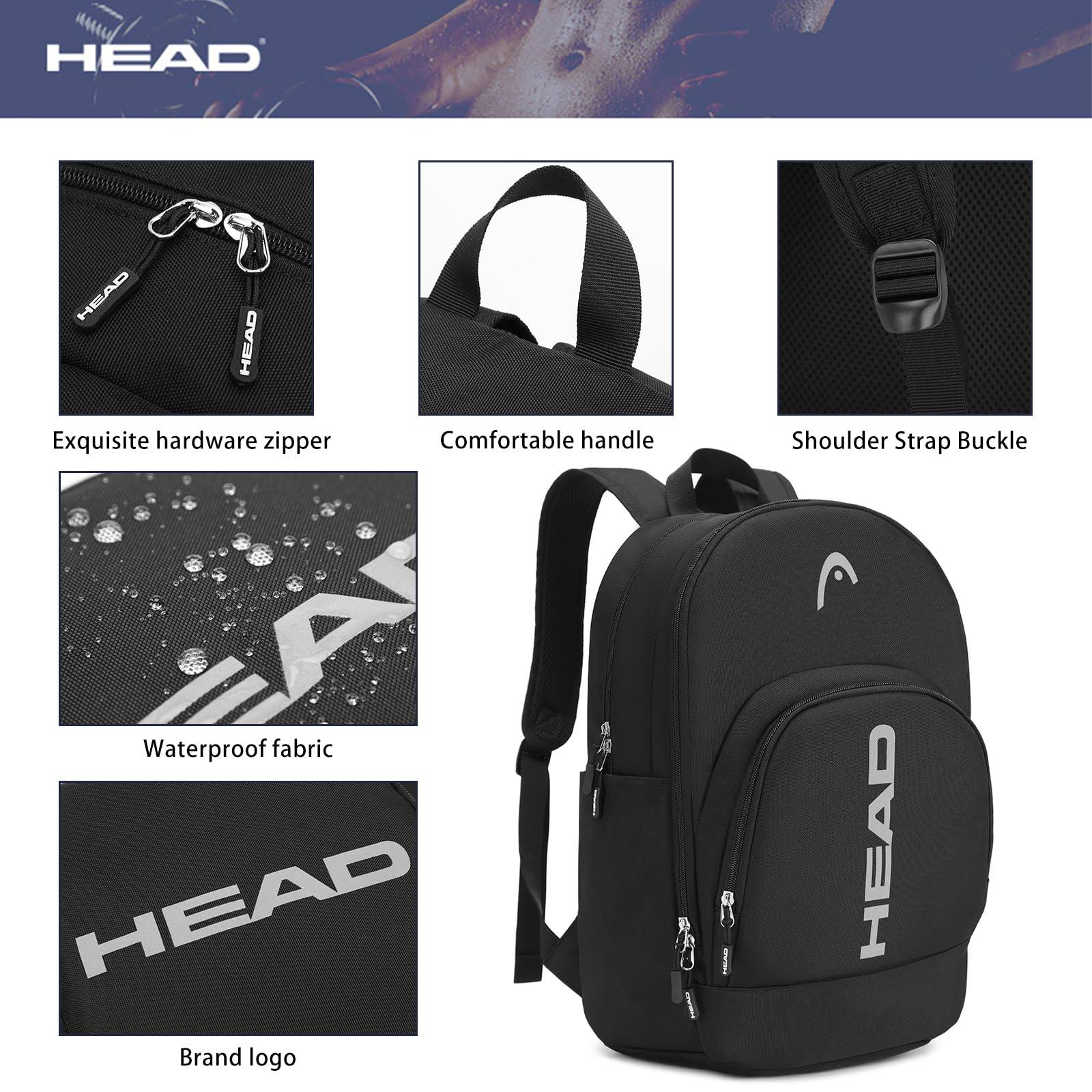 HEAD Waterproof Travel Backpack for Women & Men, Lightweight Laptop Backpack Computer Bag fits 15.6 Inch Notebook, Casual Daypack College Backpacks with 9 Pockets for Overnight/Sports Gym/Work/Fitness - Image 7