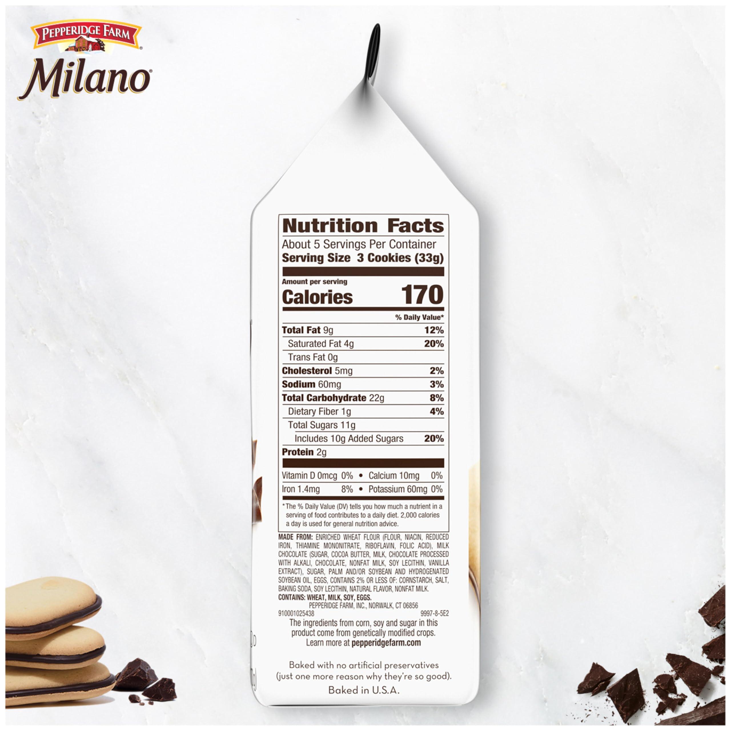 Pepperidge Farm Milano Milk Chocolate Cookies, 6 OZ Bag (15 Cookies) - Image 8