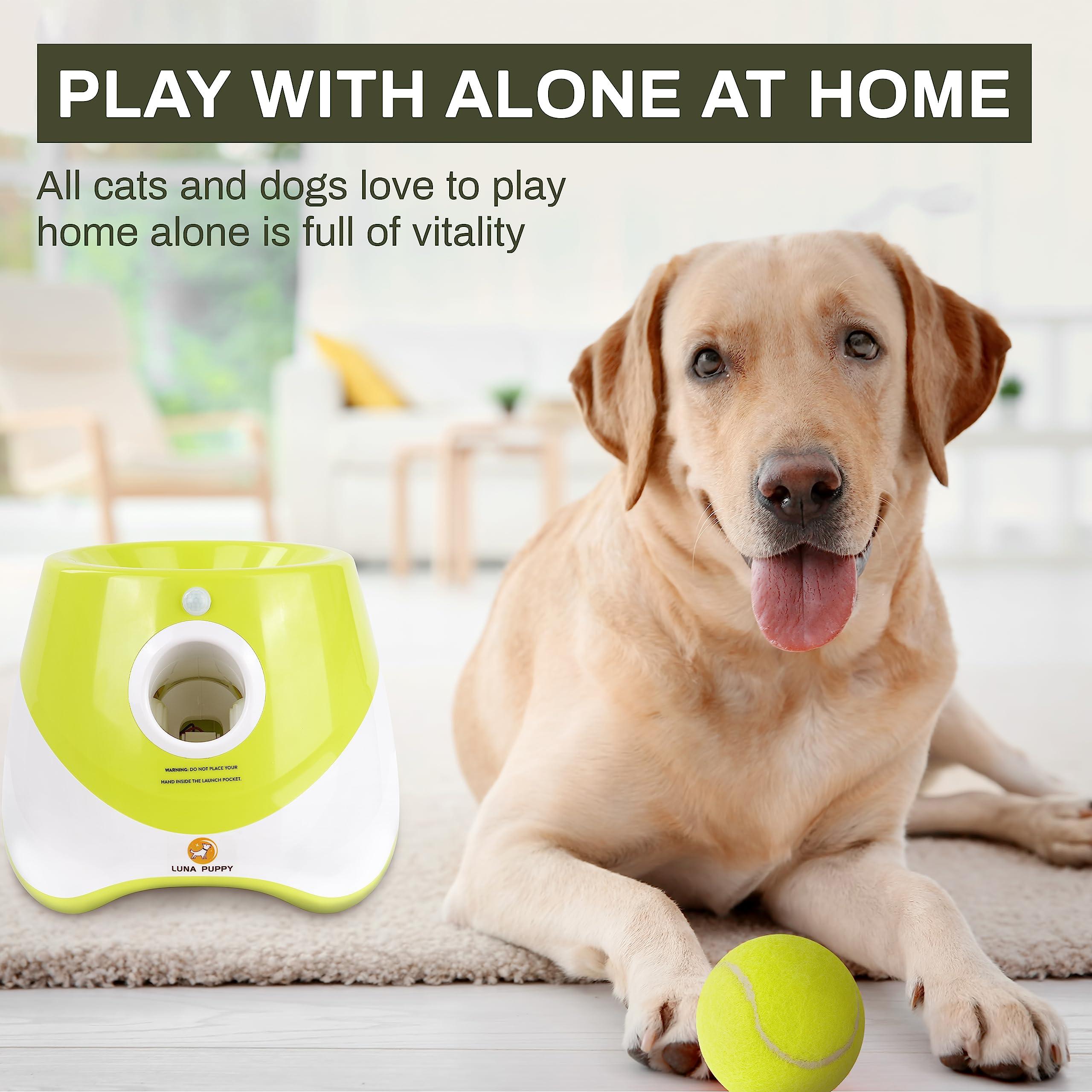 Elevon Automatic Dog Ball Launcher, Indoor/Outdoor Interactive Dog Toy with Three Ranges, Includes 6 Mini Tennis Balls and a Data Line, Suitable for Small and Medium-Sized Dogs, Green - Image 6