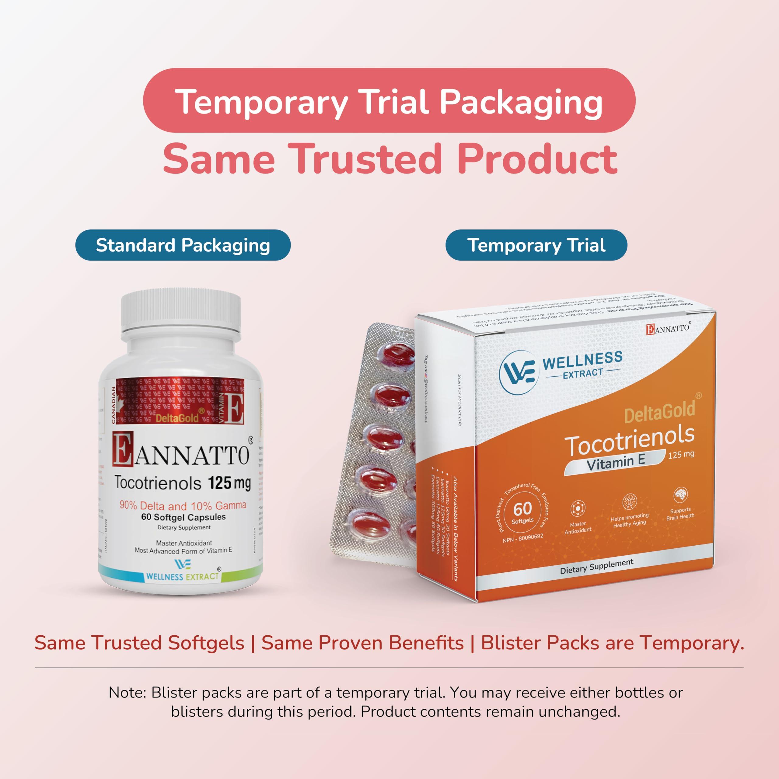 WELLNESS EXTRACT Eannatto Tocotrienols Vitamin E Supplements Tocopherol Free, Supports Immune Health, Non-GMO, Gluten Free & Antioxidant (125MG 60 Softgels) - Image 2