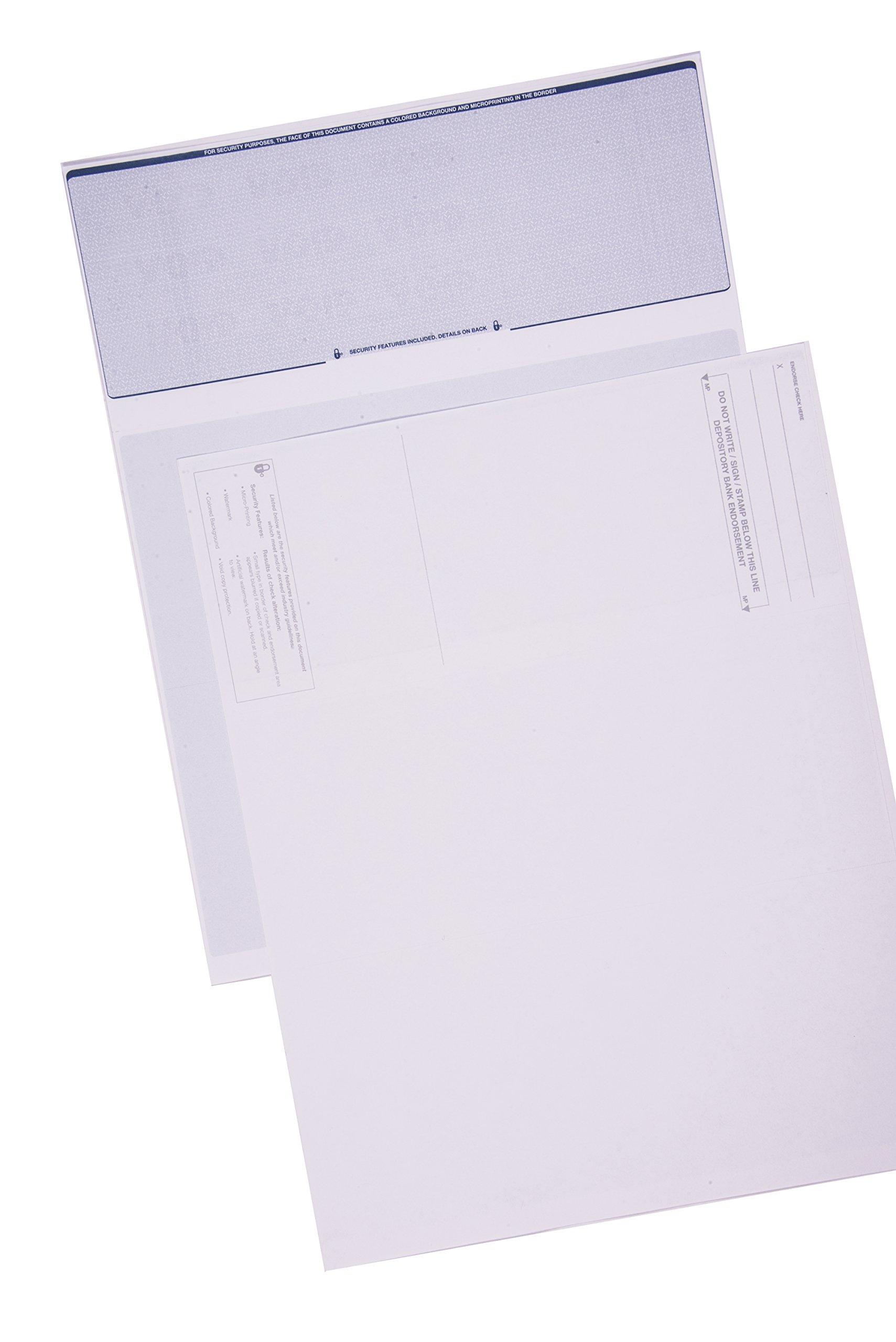 CheckOMatic Computer Business and Personal Check Paper - 100 Pack High Security Check Paper Top Blank Stock Checks Laser Printer Compatible with QuickBooks - Blue Diamond - Image 3