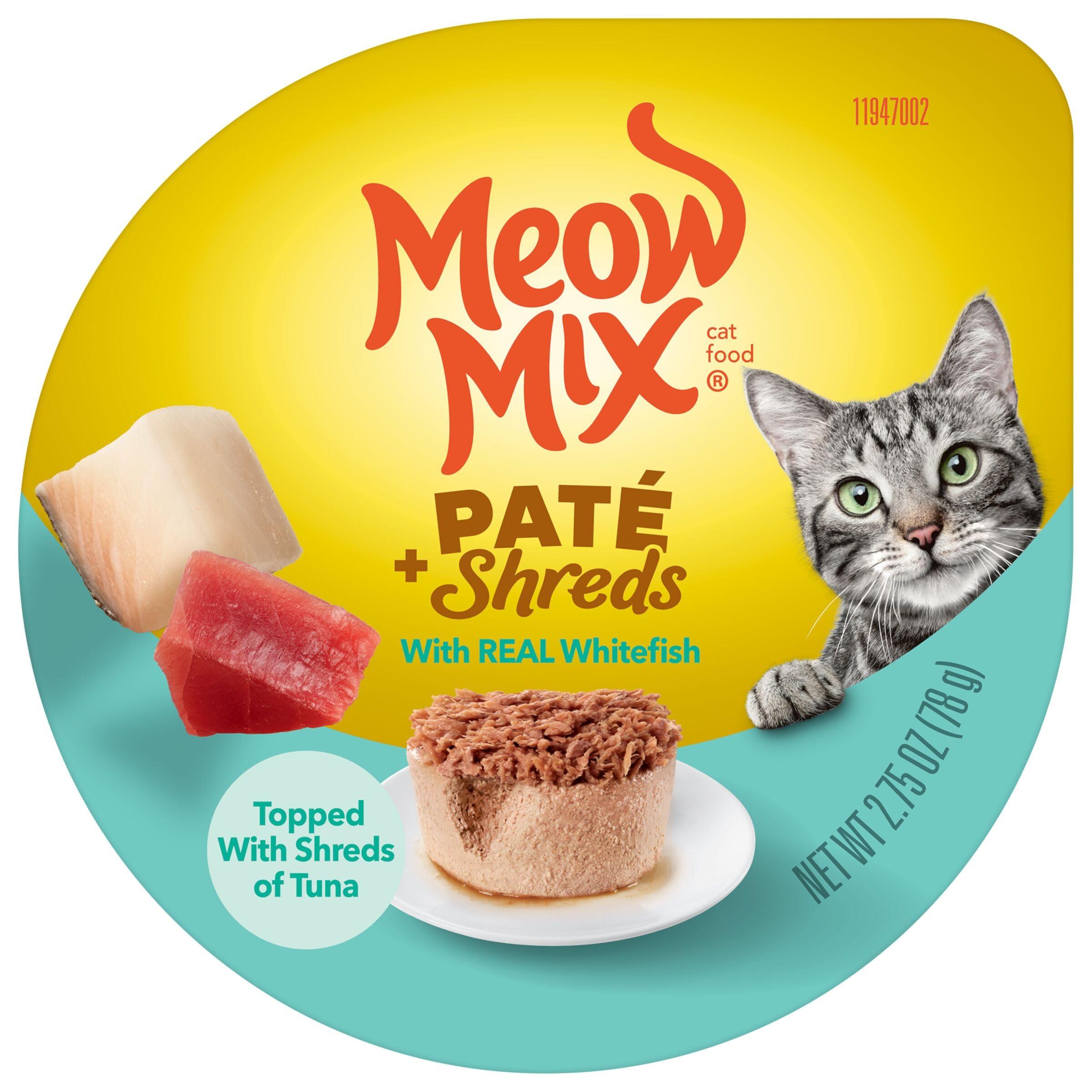 Meow Mix Paté & Shreds Wet Cat Food Variety Pack, Seafood & Poultry Favorites, 2.75 Ounce Cup (Pack of 12) - Image 7