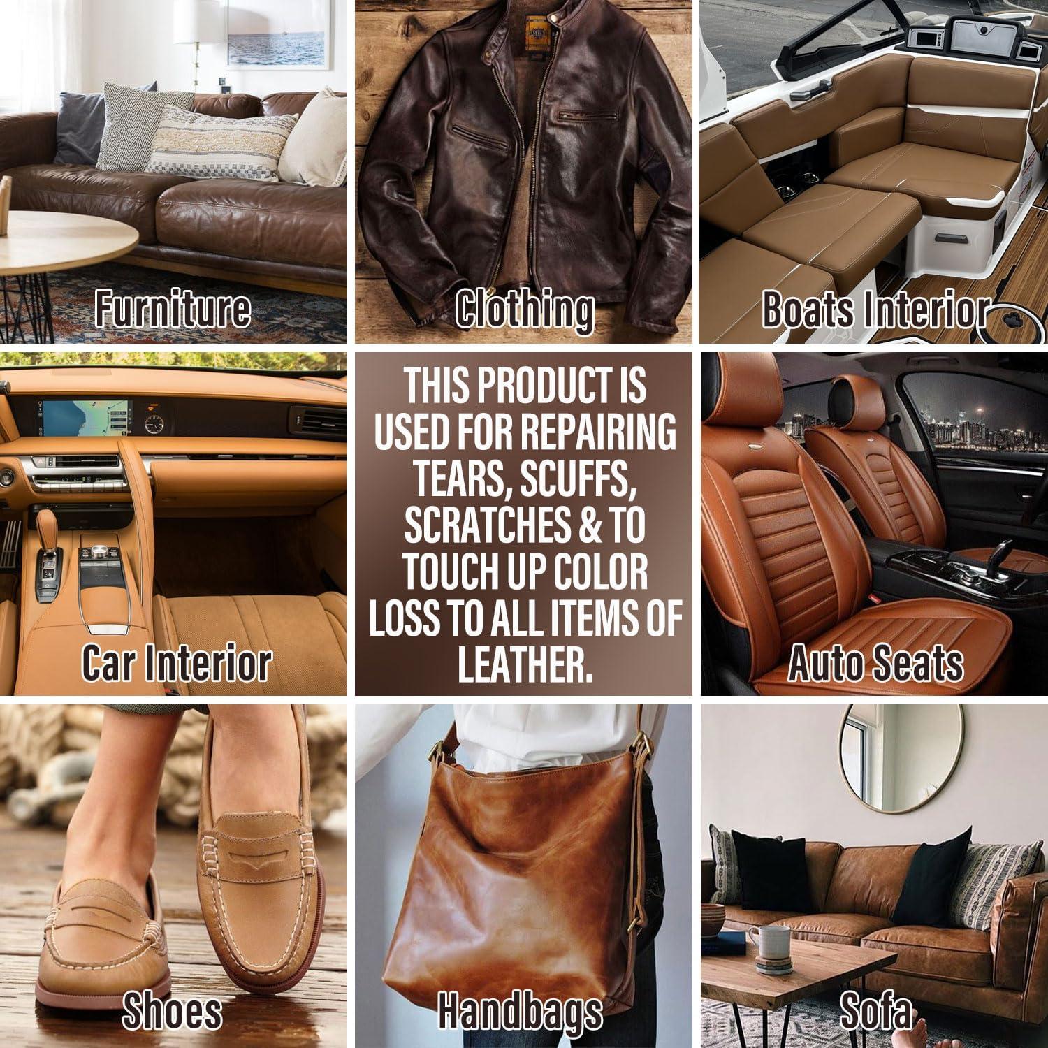 ARCSSAI ARCSSAL Brown Leather Repair Kit for Furniture, Leather Couch Repair Kit for Sofa, Jacket, Car Seats and Purse with Super Easy Instructions, Restores Any Material, Bonded, Pleather, Genuine - Image 7