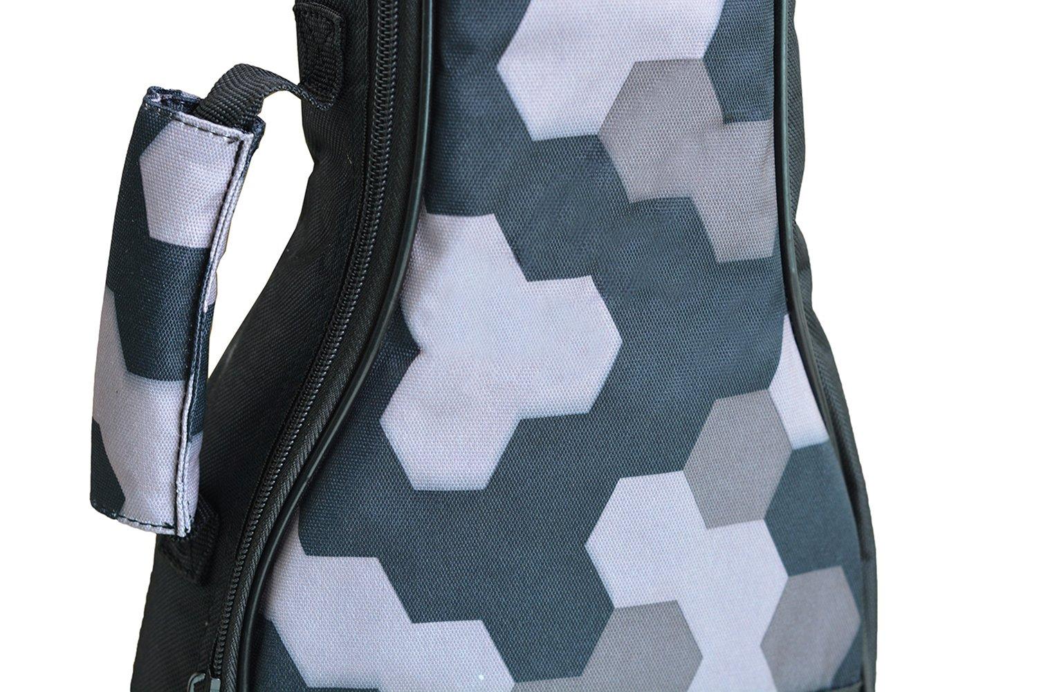 HOT SEAL 10MM Sponge Padding Waterproof Durable Colorful Conventional Ukulele Case Bag with Storage (26 Inch, Black Honeycomb) - Image 3