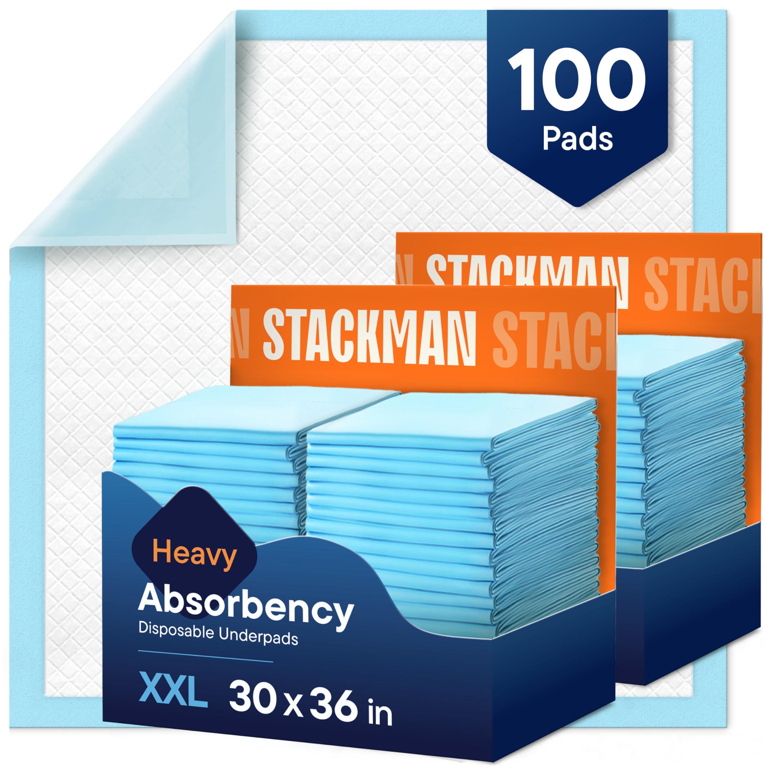 Chucks Pads Disposable [100-Pack] Adult Incontinence Underpads 30"x 36" Extra Large Absorbent Fluff Protective Bed Pads, Toddler Mattress Pads - Pee Pads for Kids & Adults - Dog & Puppy Training Pads