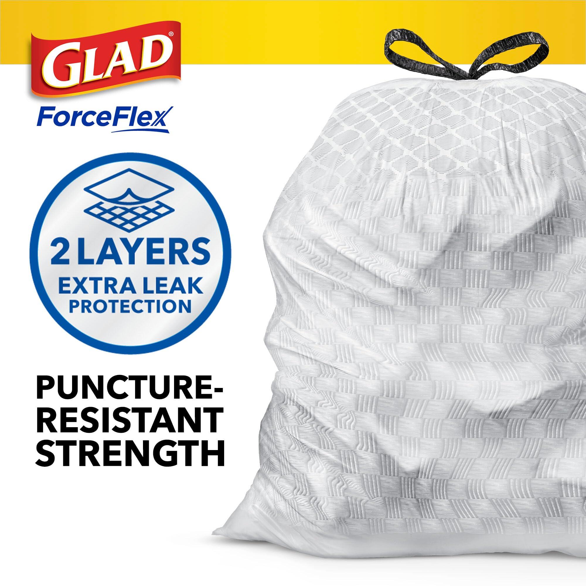 Glad ForceFlex Tall Kitchen Trash Bags, 13 Gal, Fragrance Free, 110 Ct (Package May Vary) - Image 2