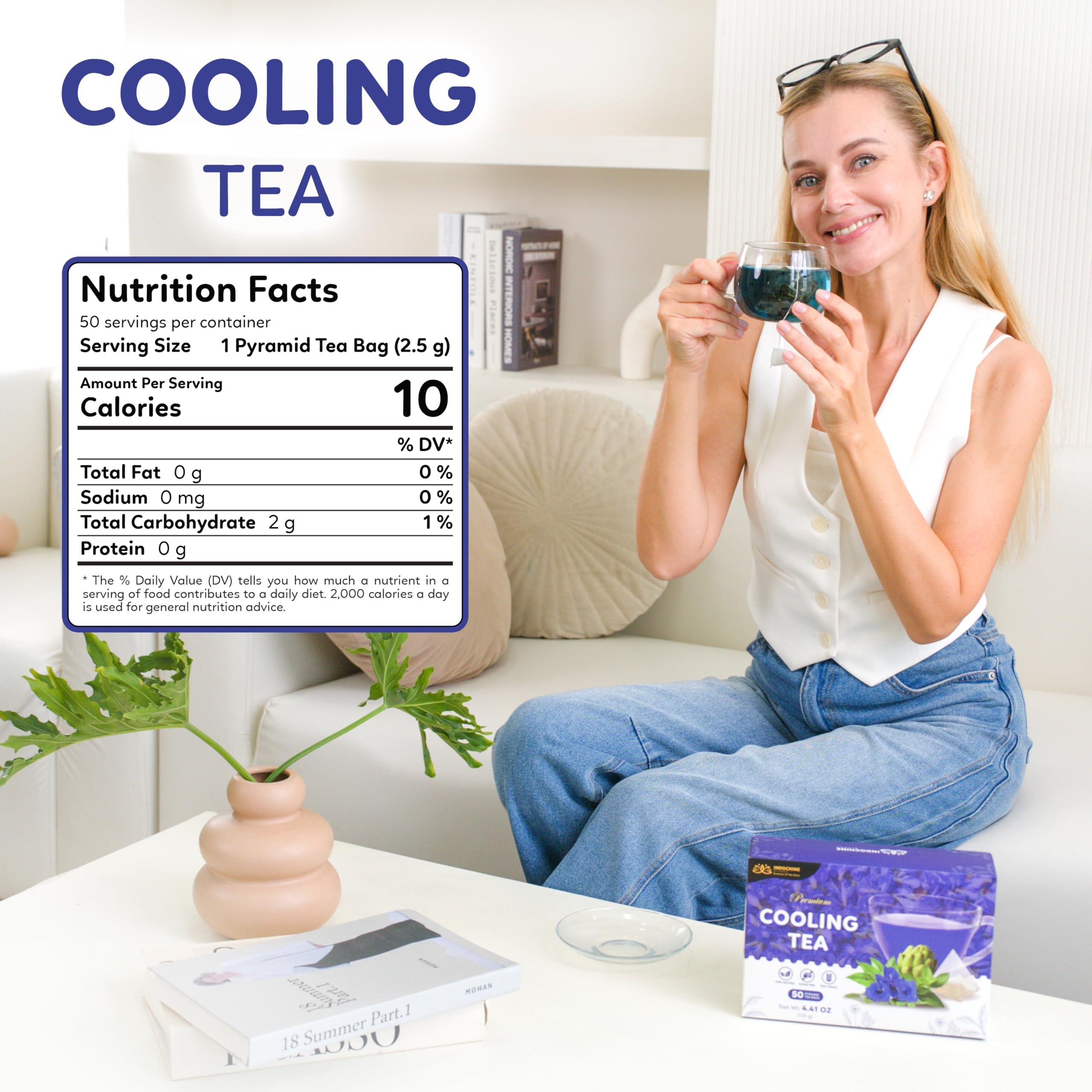 4-Flavor Herbal Tea Mix – Oolong, Peppermint, Butterfly Pea & Artichoke | 50 Corn Fiber Pyramid Tea Bags | Caffeine-Free, Digestive & Nerve-Calming Support | Indochine Blends - Image 6
