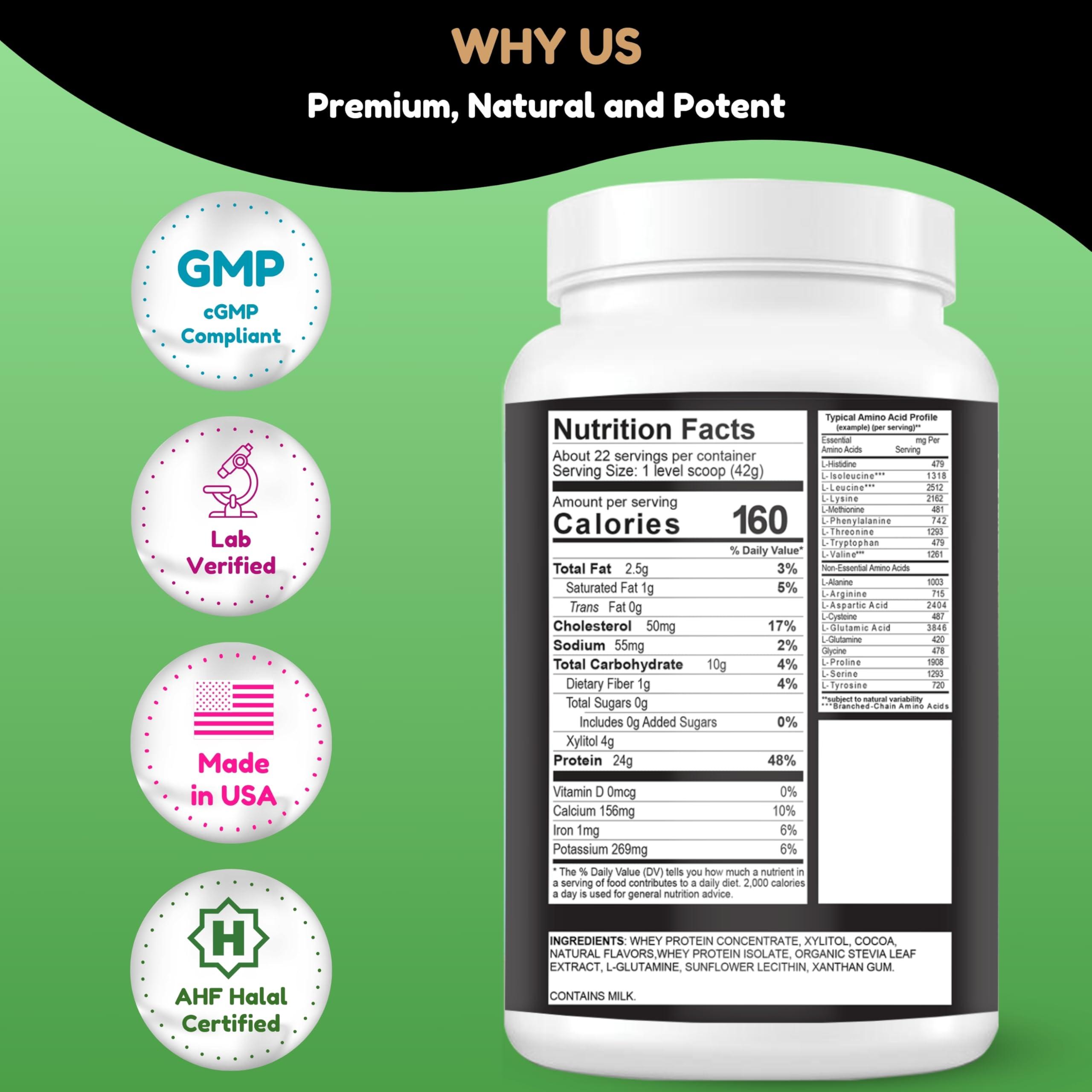SHIFAA NUTRITION 2 Lbs Halal Whey Protein Powder Creamy Chocolate. 24g Protein, 5g BCAAs & 420mg Glutamine. for Building Lean Muscles & Recovery. Sugar-Free, Keto-Friendly, Gluten-Free, Non-GMO - Image 5