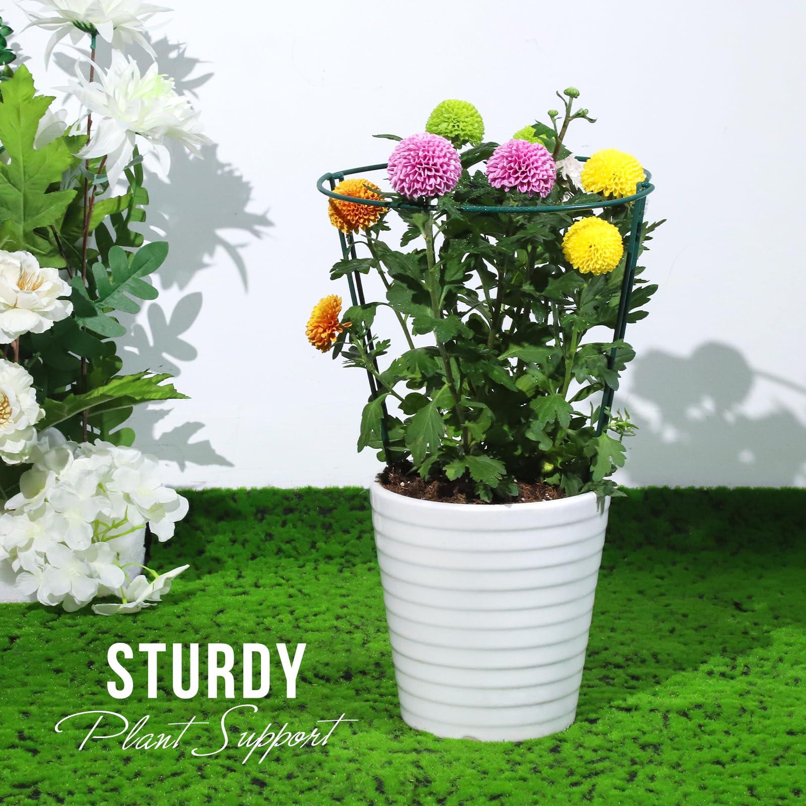 LEOBRO Plant Support Stakes, 4 PCS Plant Stakes, Plant Support, Peony Cages and Supports, Garden Stakes, Plant Stakes for Indoor Outdoor Plants, Hydrangea Support Cage, 10" W x 15.8" H - Image 7