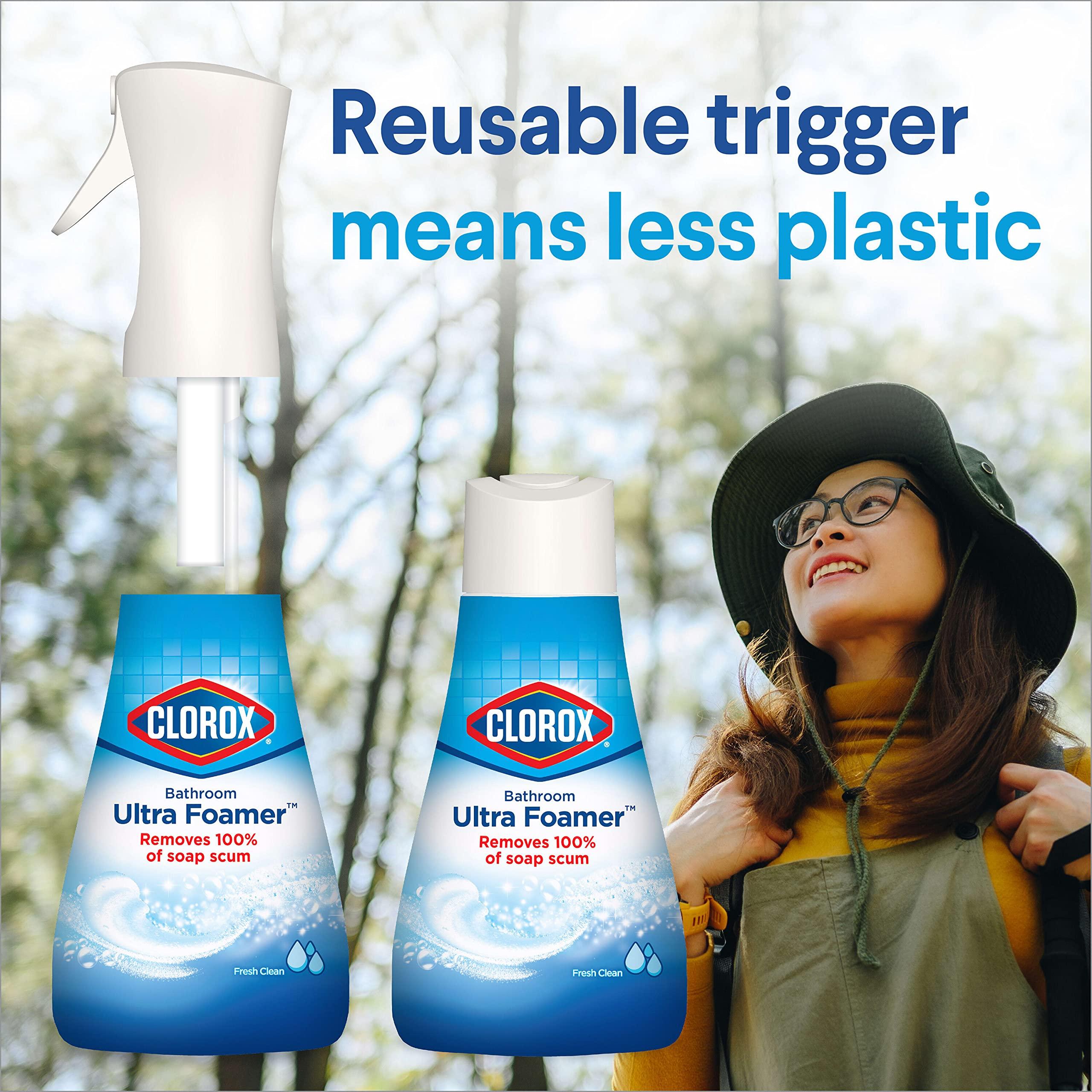 Clorox Bathroom Ultra Foamer, Household Essentials, Fresh Clean, 1 Spray and 1 Refill, 16 Fl Oz Each (Package May Vary) - Image 8