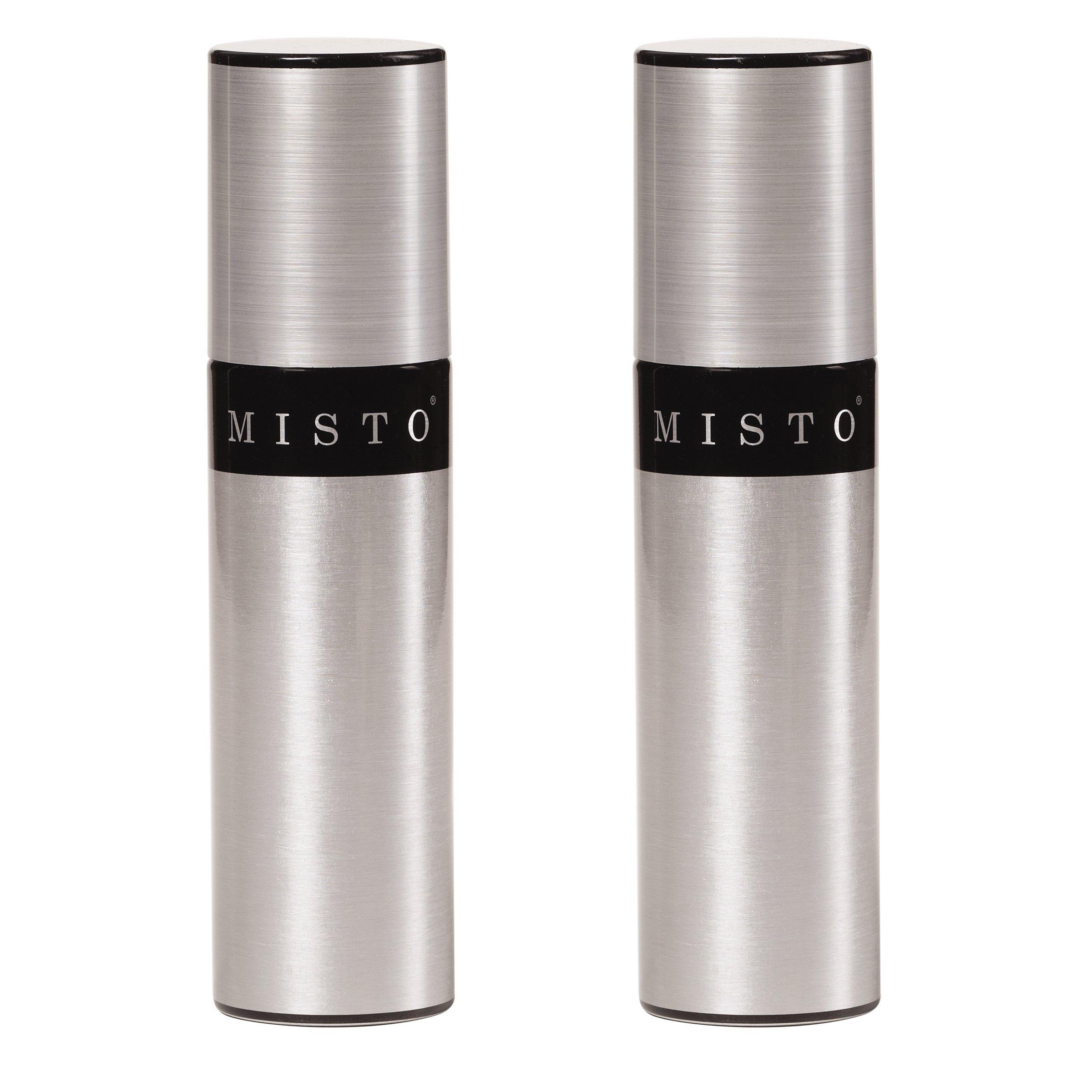 Misto Aluminum Oil Sprayer, Set of 2, Versatile Refillable Aerosol Sprayers for Olive Oil, Vinegar, Lemon Juice, Dressings, and More, Ideal for Cooking, BBQ, and Air Fryers