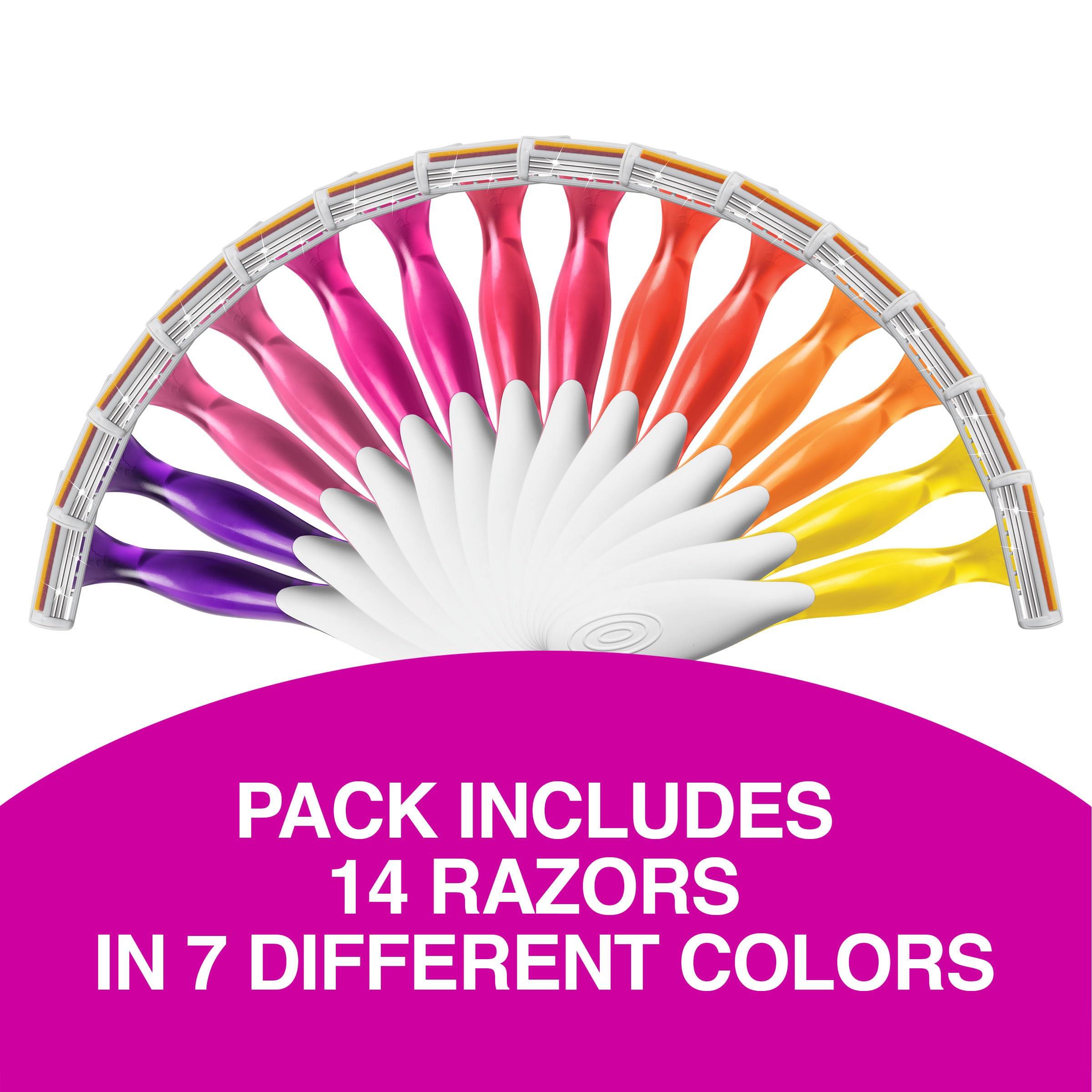 BIC Soleil Smooth Colors Women's Disposable with 3 Blade Razors, Vibrant Handles and Moisture Strip, 14-Pack - Image 3